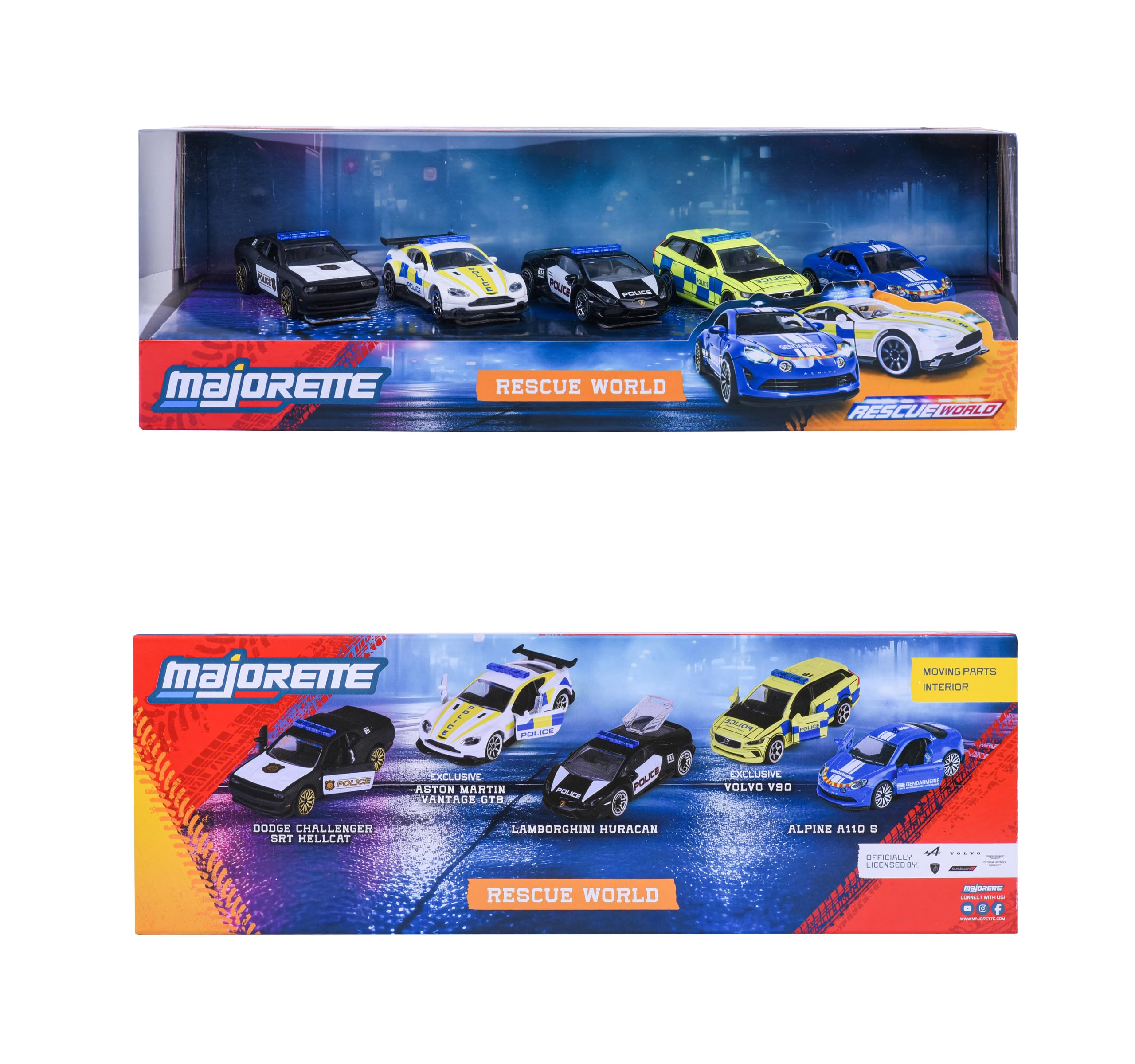 majorette-rescue-world-auto-set-5er-pack-polizei-7-5-cm-metall image 7