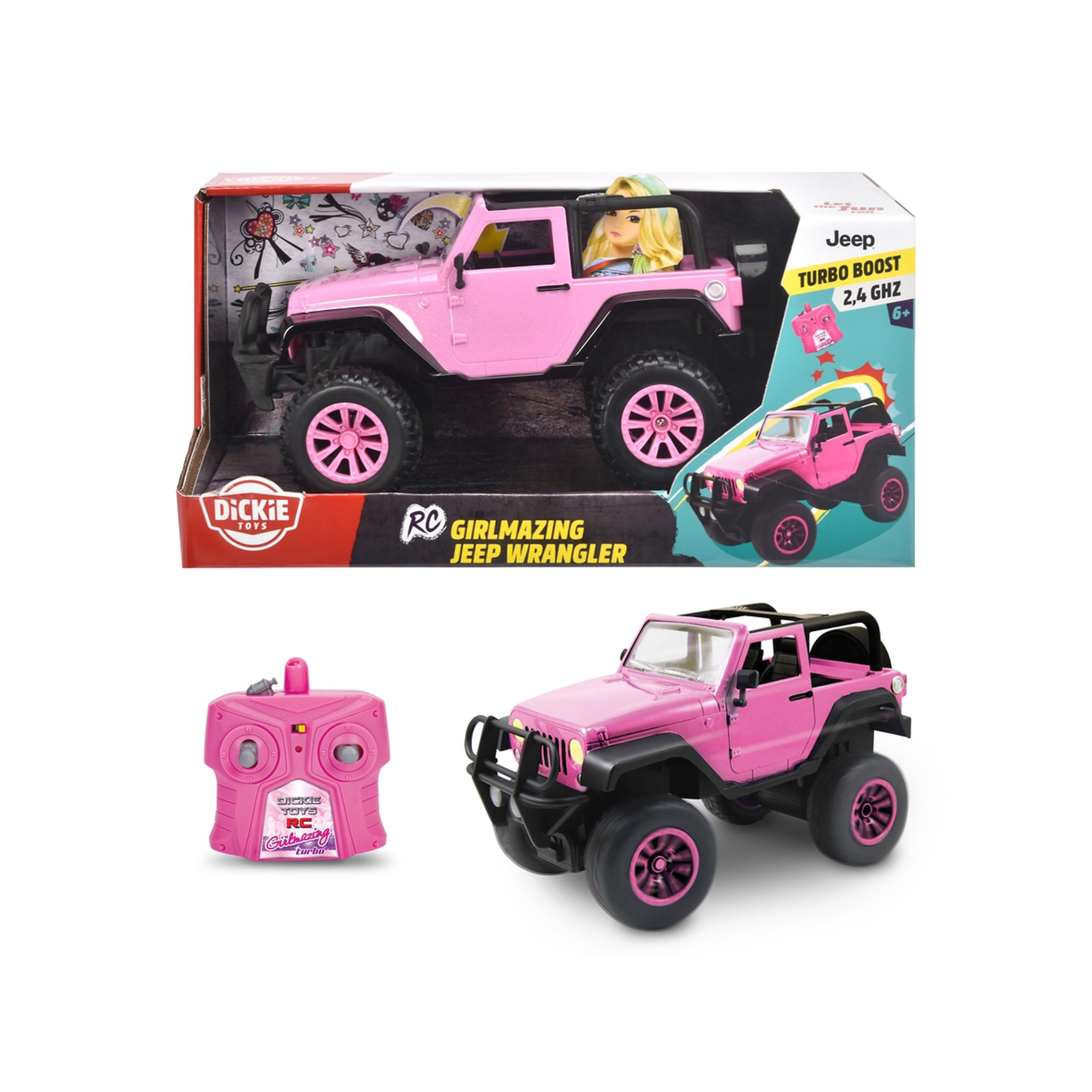 dickie-toys-rc-jeep-wrangler-pink-drivez-ferngesteuerter-gel-ndewagen-1-16-2-4-g image 5