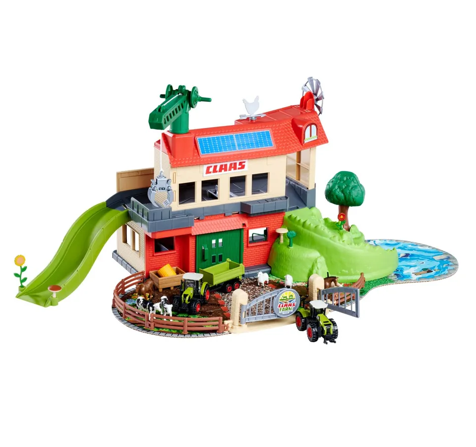 majorette-claas-farm-spielset-bauernhof-56x36x24-cm-mit-traktoren image 1