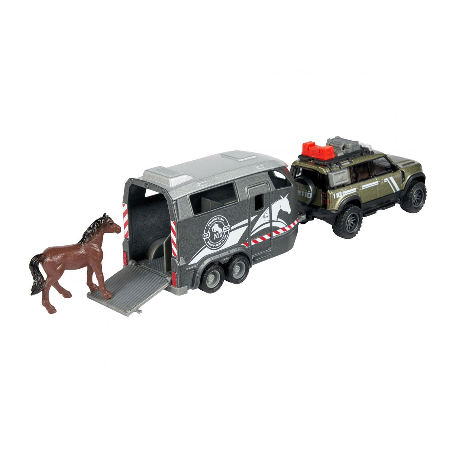 majorette-grand-series-land-rover-defender-mit-pferdeanh-nger-und-pferd image 4