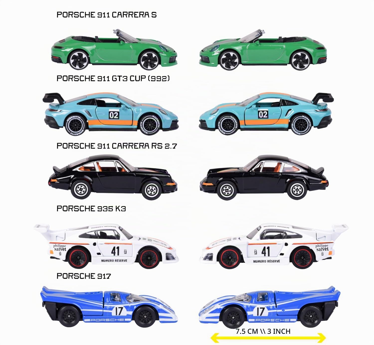 majorette-porsche-set-5-autos-metall-7-5cm-inkl-2-exklusivmodelle image 3