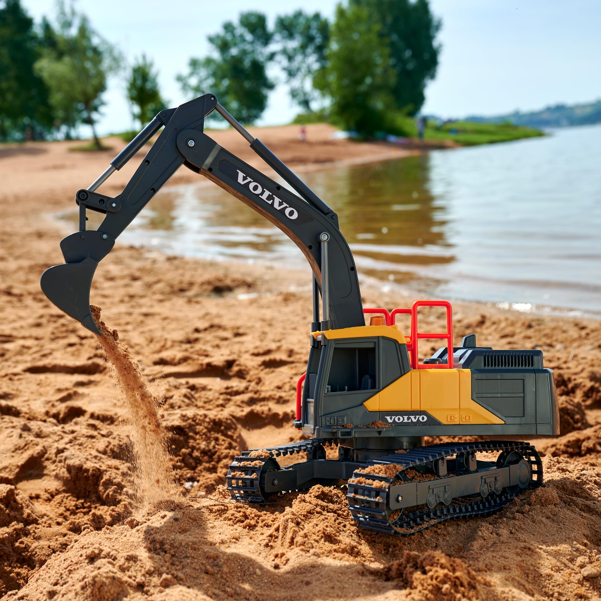 dickie-toys-rc-bagger-volvo-mining-excavator-2-4-ghz-60-cm-gelb-grau image 8