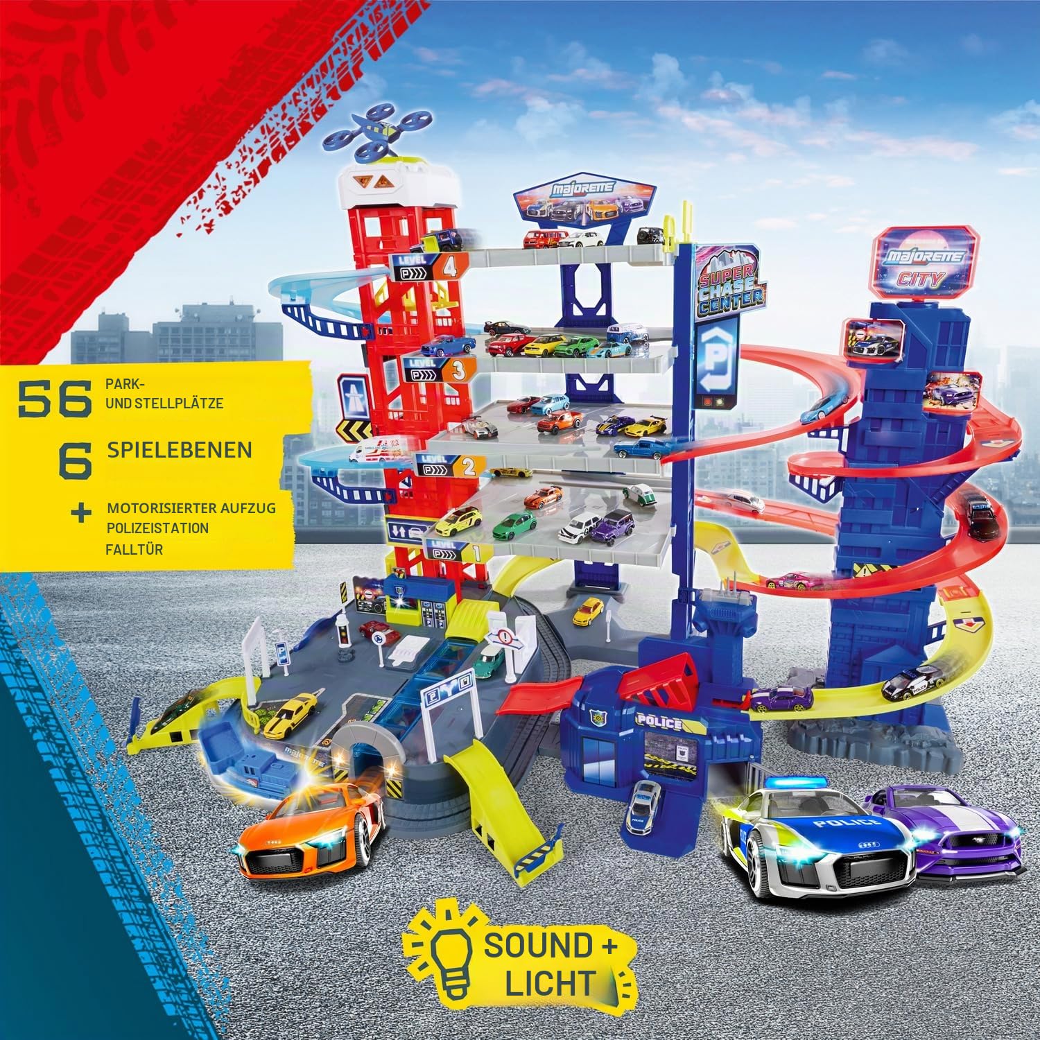 majorette-super-chase-center-5-st-ckiges-parkhaus-mit-spielzeugautos-zug-aufzug- image 4