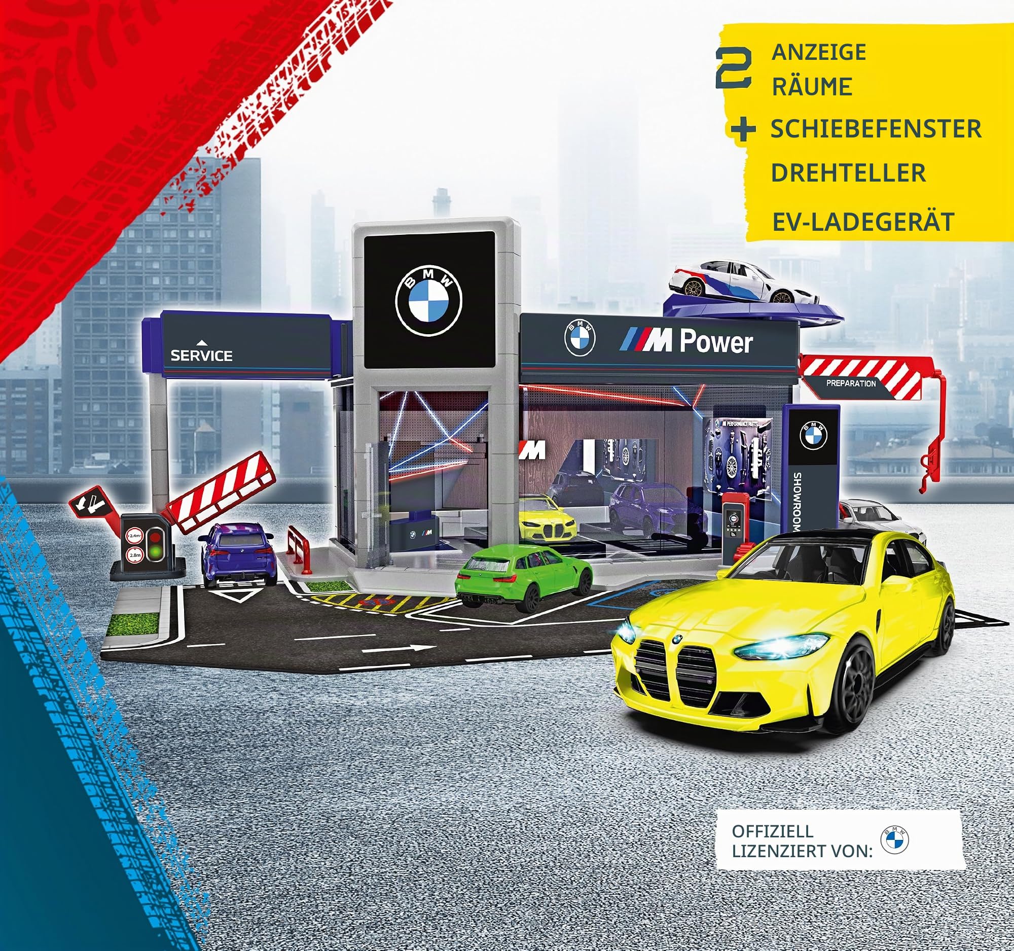 majorette-bmw-showroom-spielgarage-mit-bmw-m3-metallauto image 3