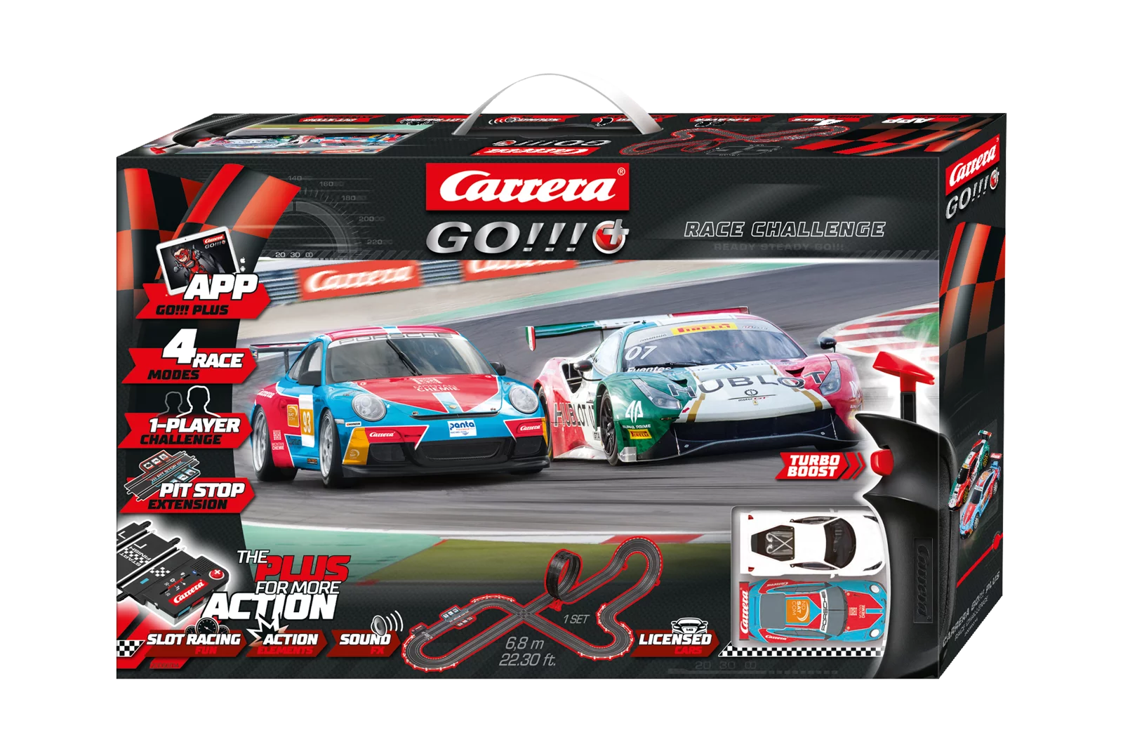carrera-go-plus-race-challenge-set-porsche-997-gt3-ferrari-488-gt3-6-8-m image 1