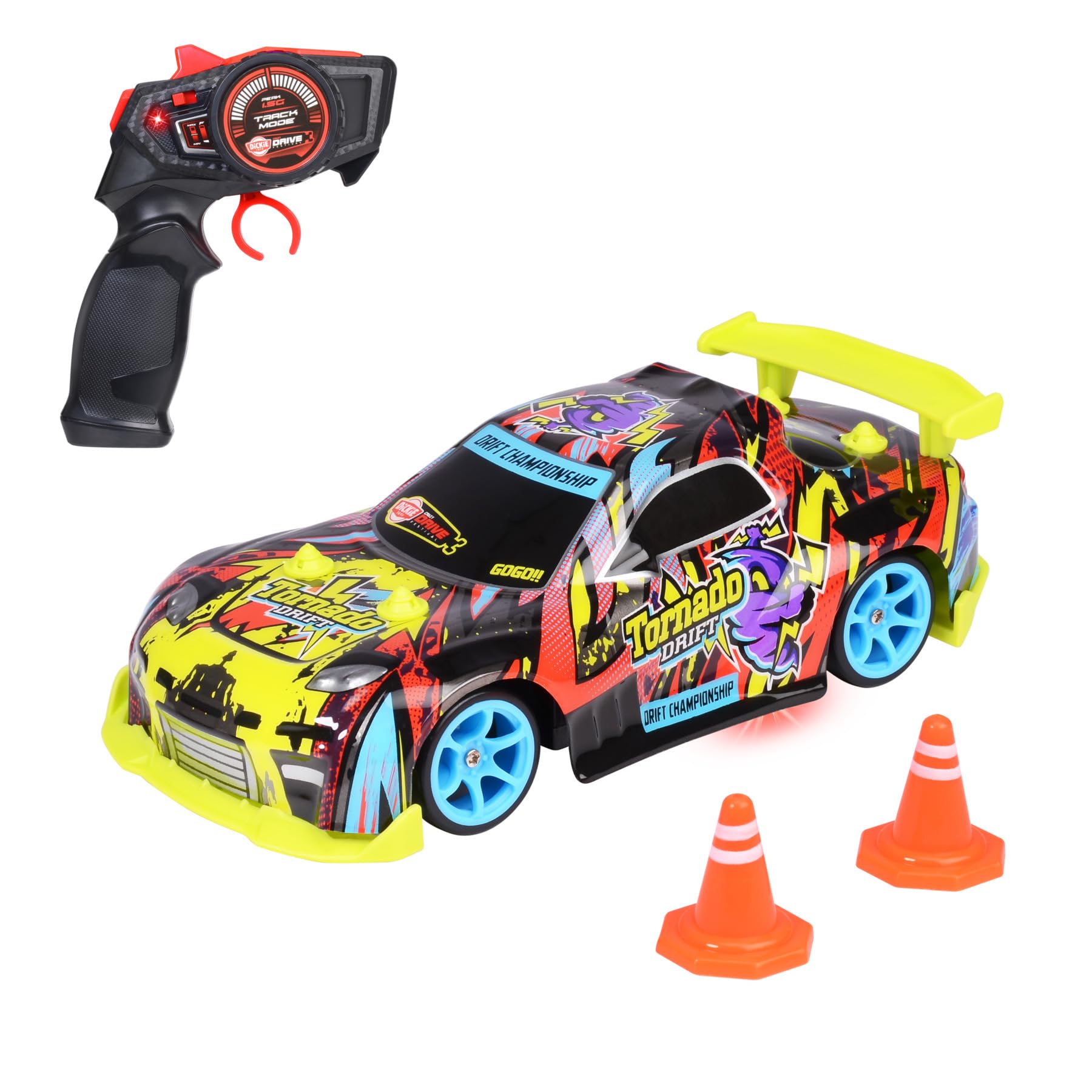 dickie-toys-rc-auto-tornado-drift-ferngesteuertes-4wd-driftcar-mit-bodenbeleucht image 1