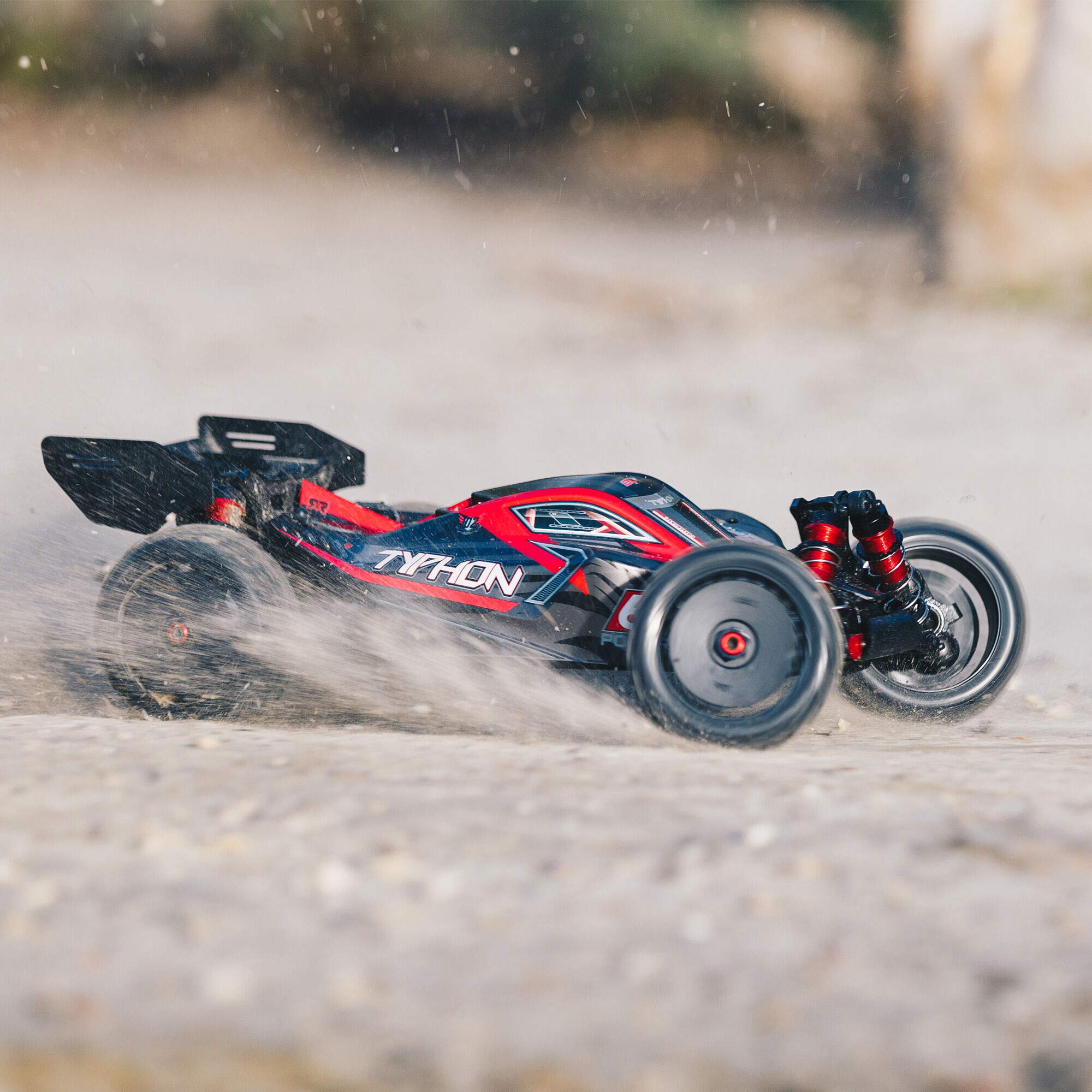 arrma-rc-auto-1-8-typhon-6s-v5-4wd-blx-buggy-mit-spektrum-firma-rtr-schwarz-rot- image 7
