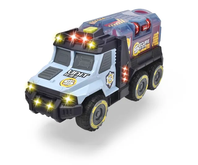 dickie-toys-money-truck-geldtransporter-35-cm-blau-grau-mit-safe-spardose image 1