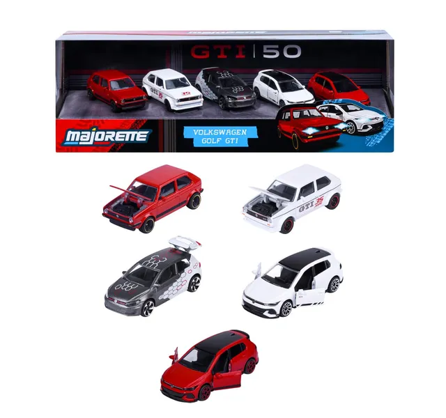 majorette-volkswagen-golf-gti-geschenkpack-5-st-ck-metall-1-64-jubil-ums-set image 1