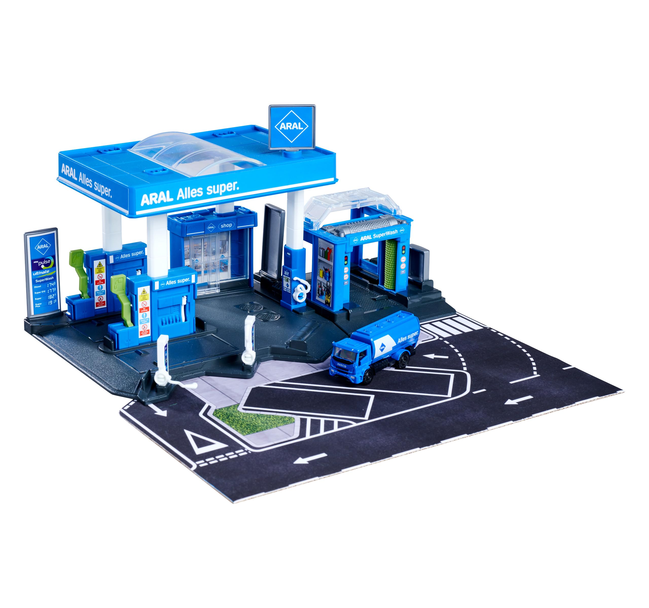 majorette-petrol-station-aral-tankstelle-mit-tanklaster-17x28x10-cm image 2