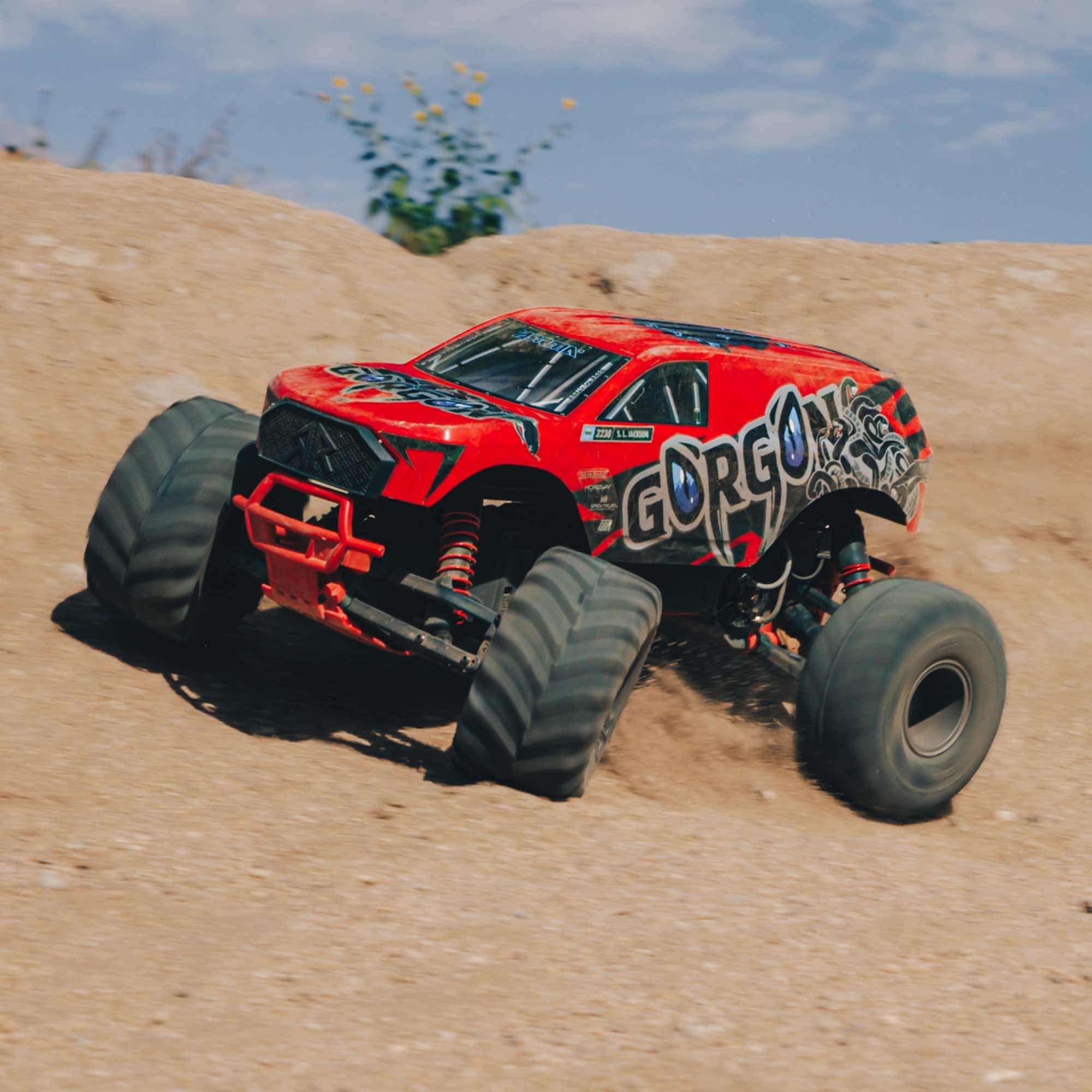 arrma-1-10-gorgon-2wd-rtr-monster-truck-rot-mega-550-14t-spektrum-slt2-inkl-akku image 8