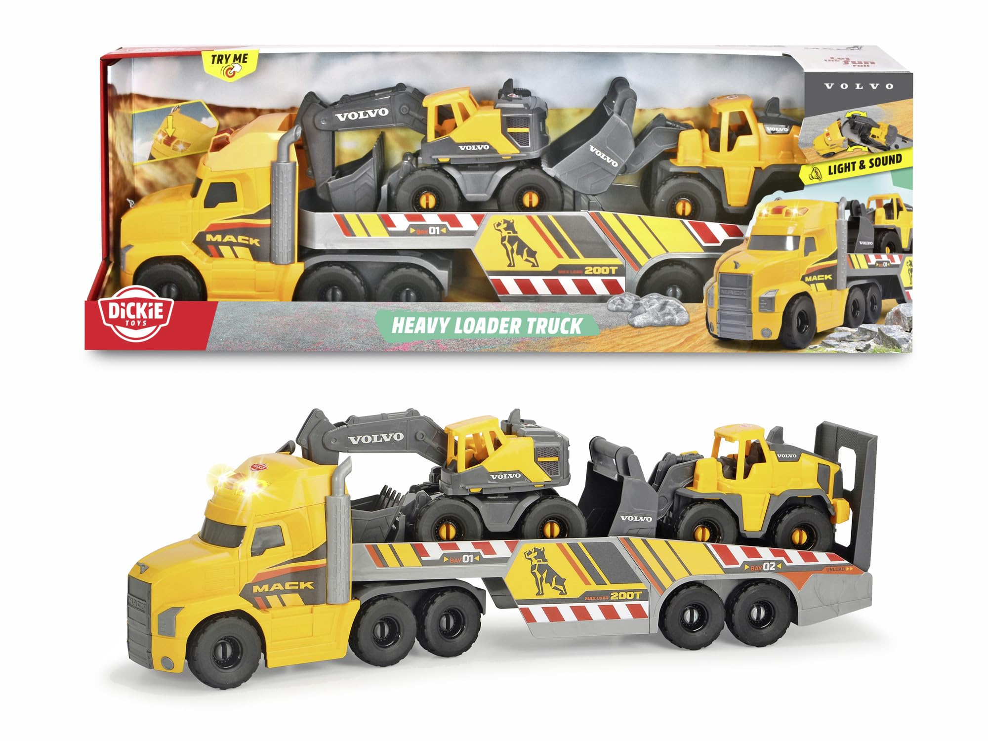 dickie-toys-volvo-heavy-mack-truck-70cm-lkw-mit-bagger-radlader-licht-sound image 7