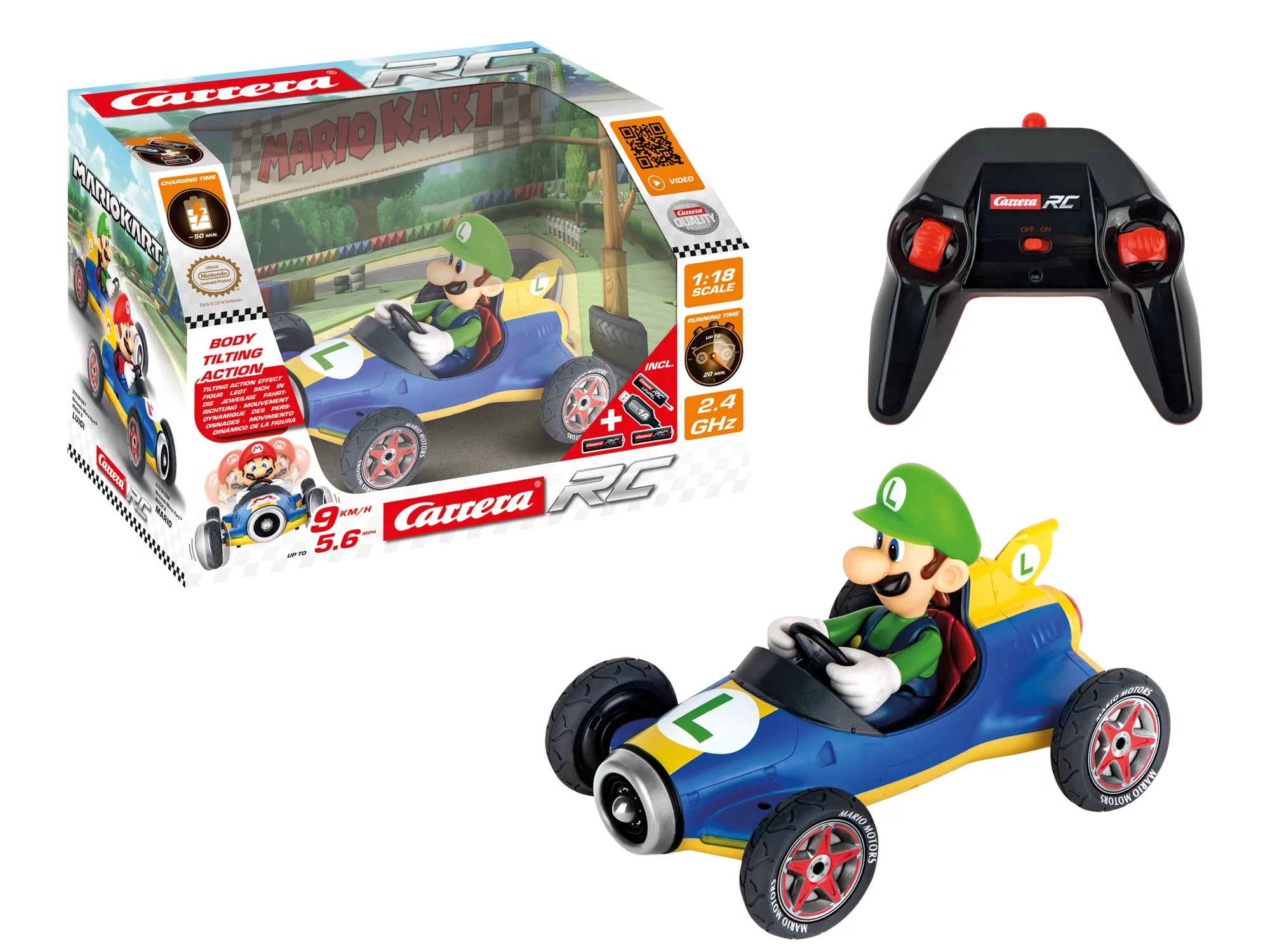 carrera-rc-2-4ghz-mario-kart-mach-8-luigi-ferngesteuertes-auto image 2