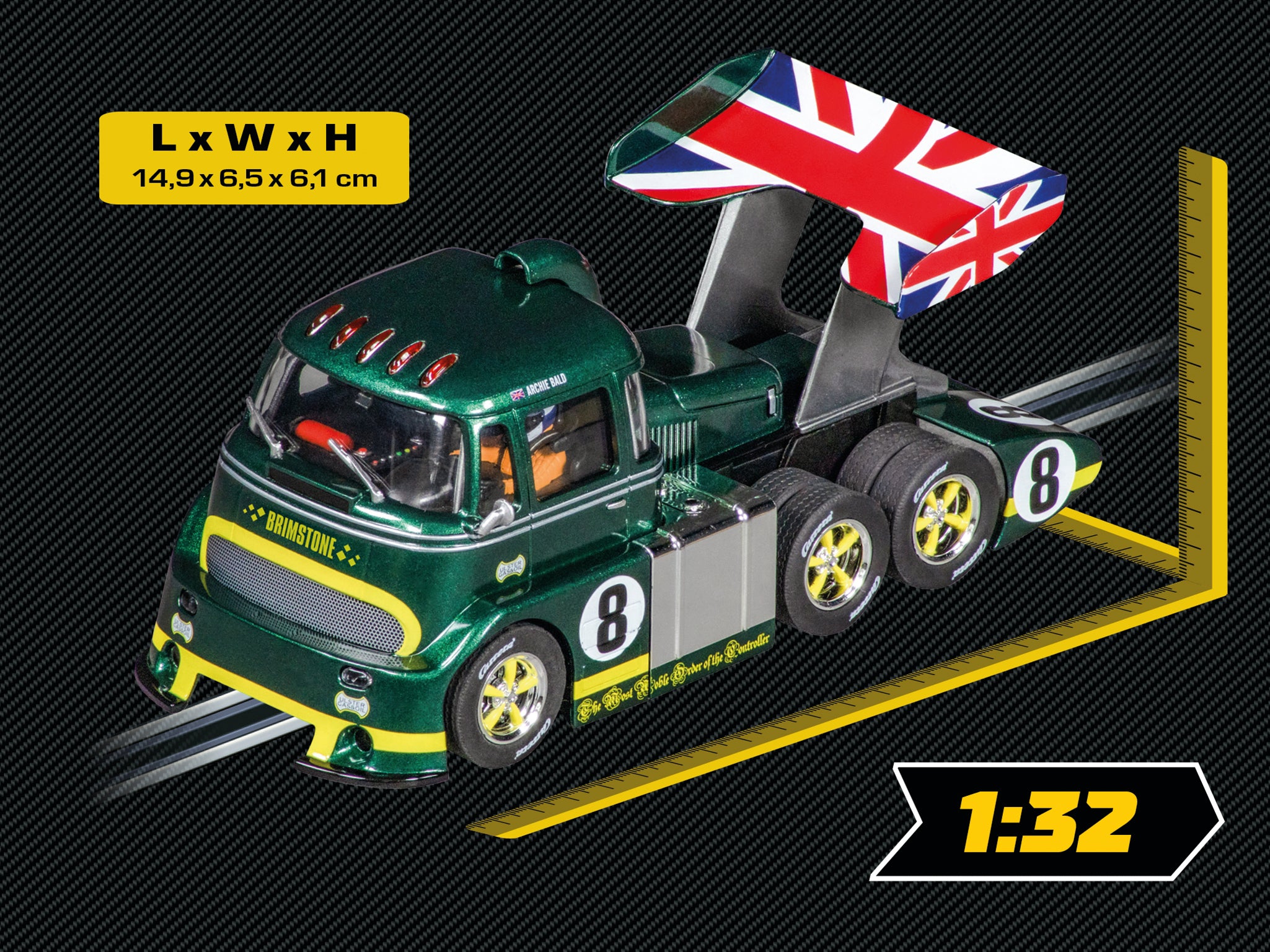carrera-rc-racetruck-cabover-british-racing-green-no-8-digital-132-auto image 3