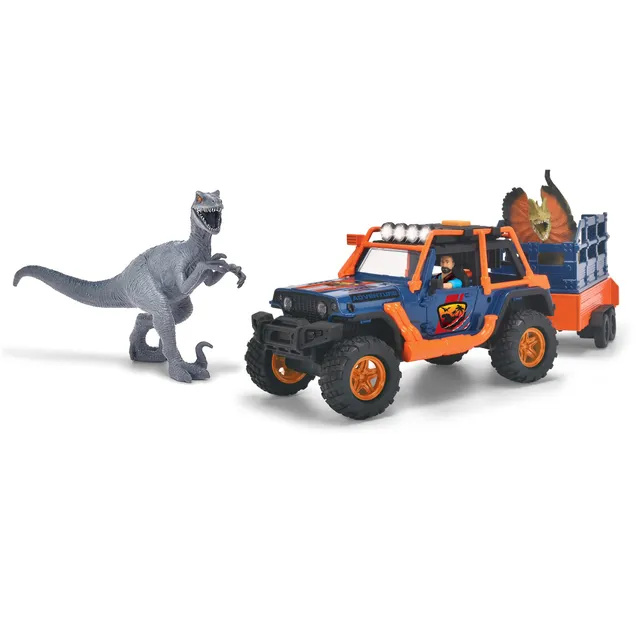 dickie-toys-dino-commander-jeepster-1-24-mit-anh-nger-figuren-und-2-dinos image 1