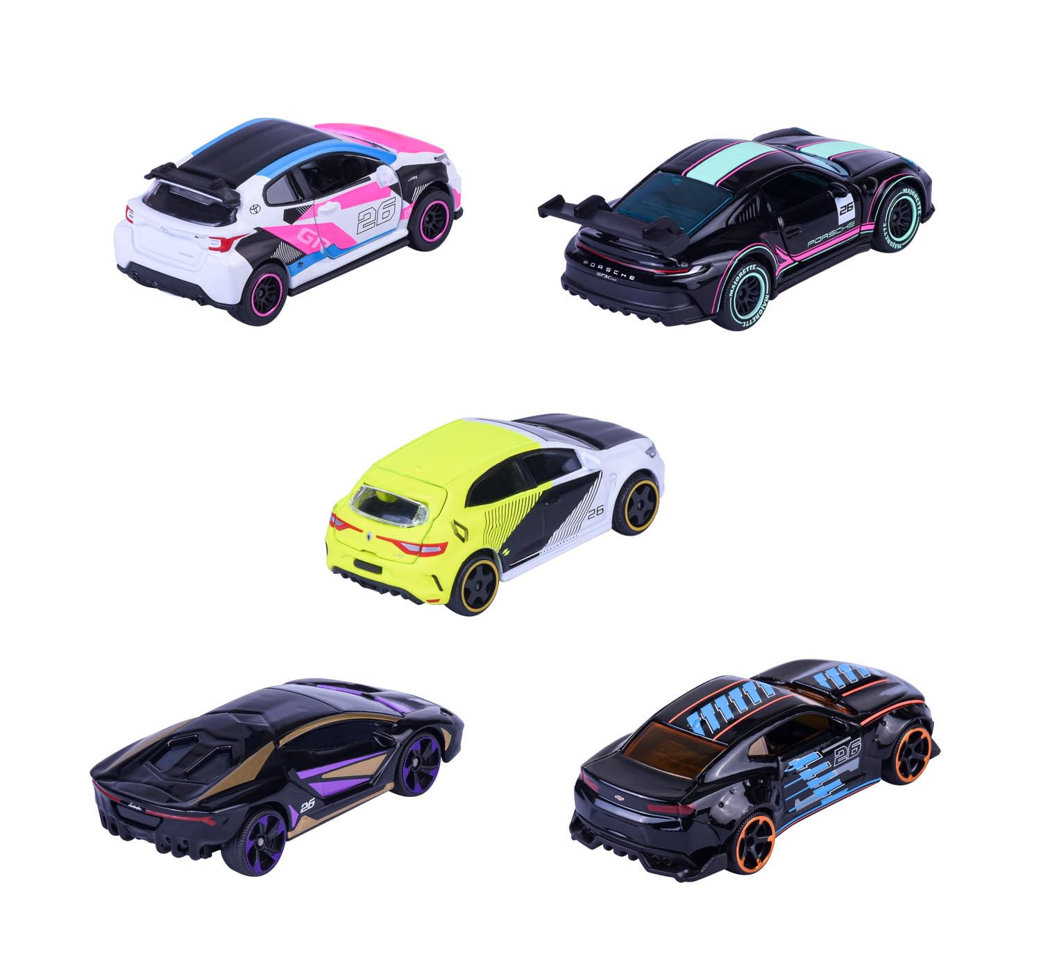 majorette-neon-racer-5er-geschenkset-streetracing-autos-metall-1-64-7-5-cm image 2