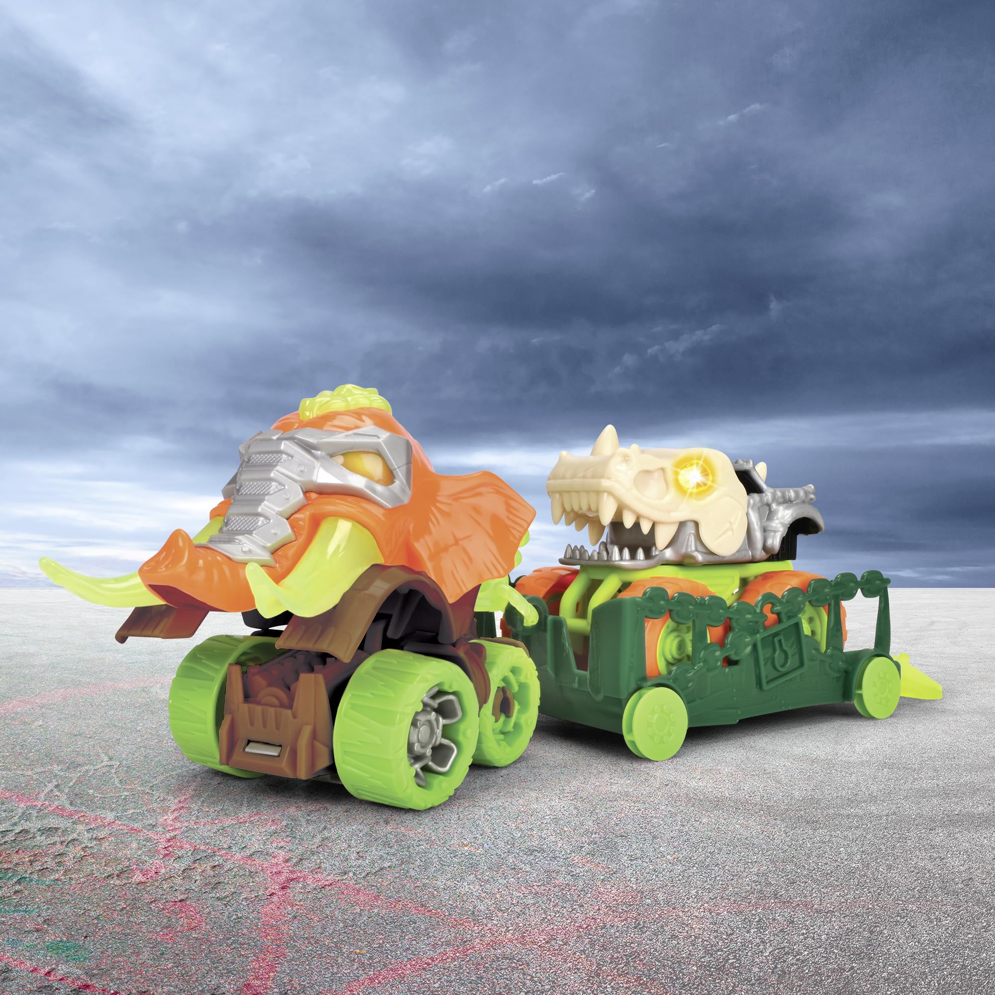 dickie-toys-monster-ranger-dino-mammut-truck-32-cm-mit-anh-nger-licht-und-sound image 2