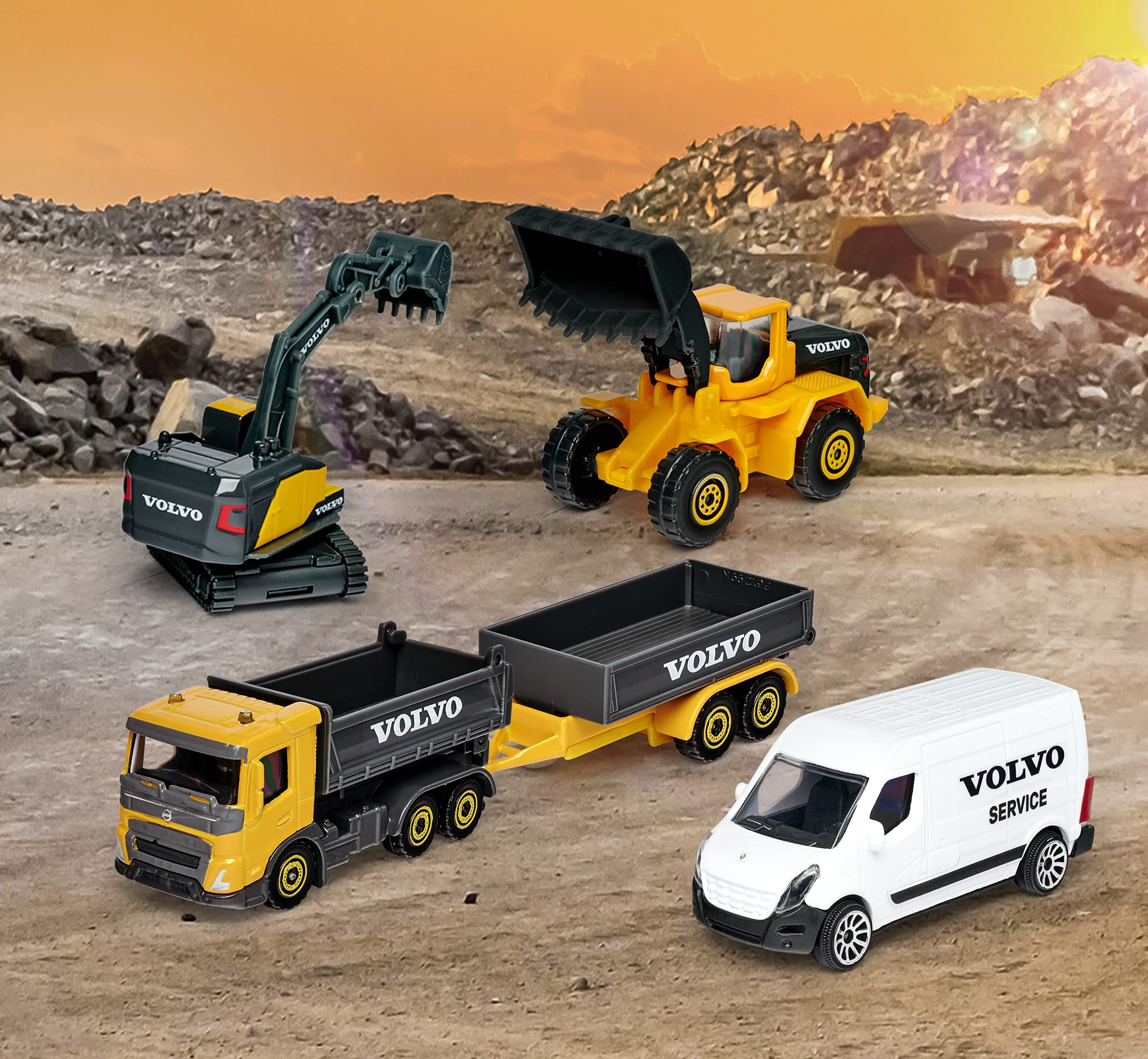 majorette-creatix-gro-baustelle-xxl-spielset-mit-5-volvo-baufahrzeugen image 2