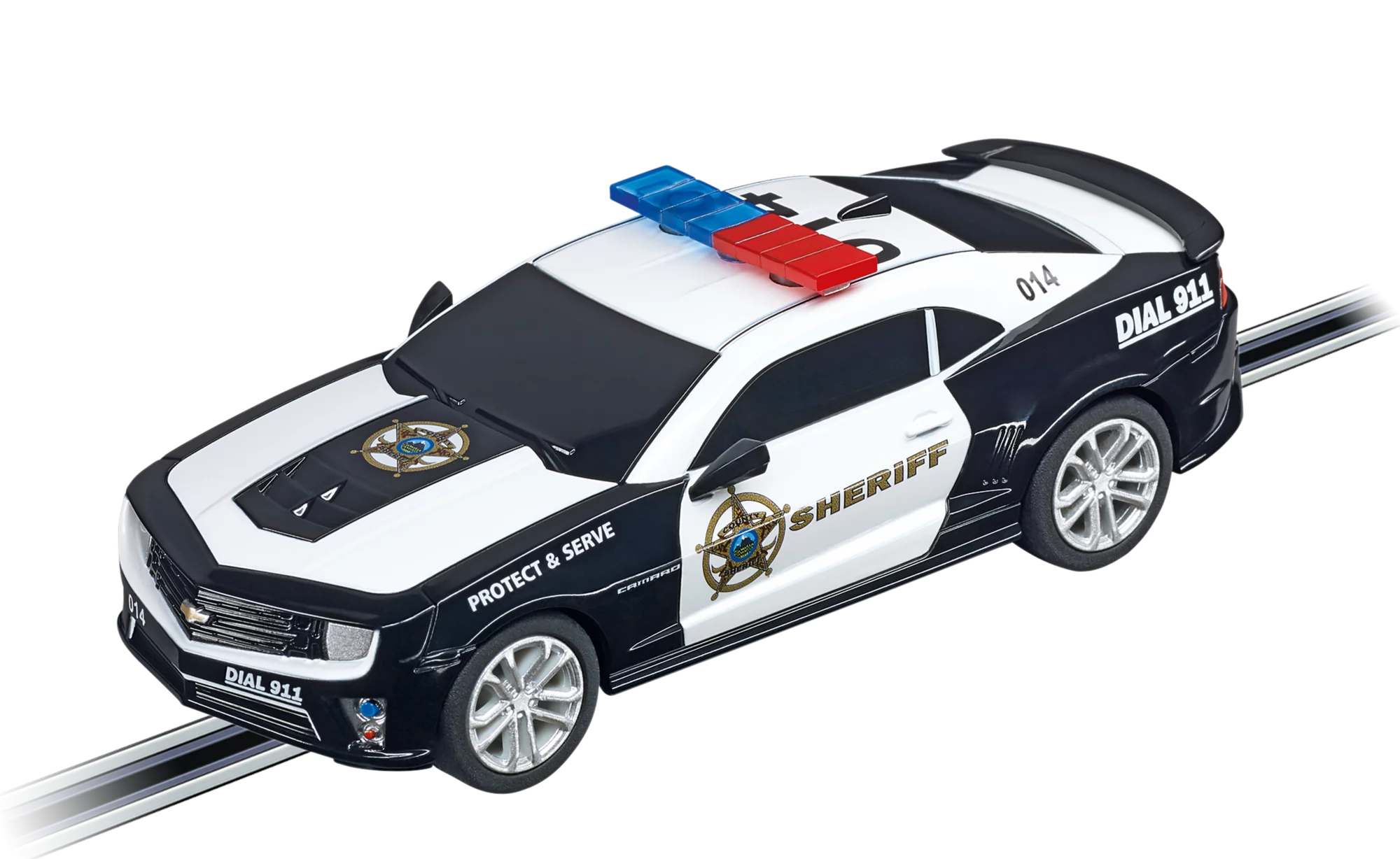 carrera-rc-chevrolet-camaro-zl1-sheriff-carrera-go-polizeiauto-1-43-mit-blinklic image 1