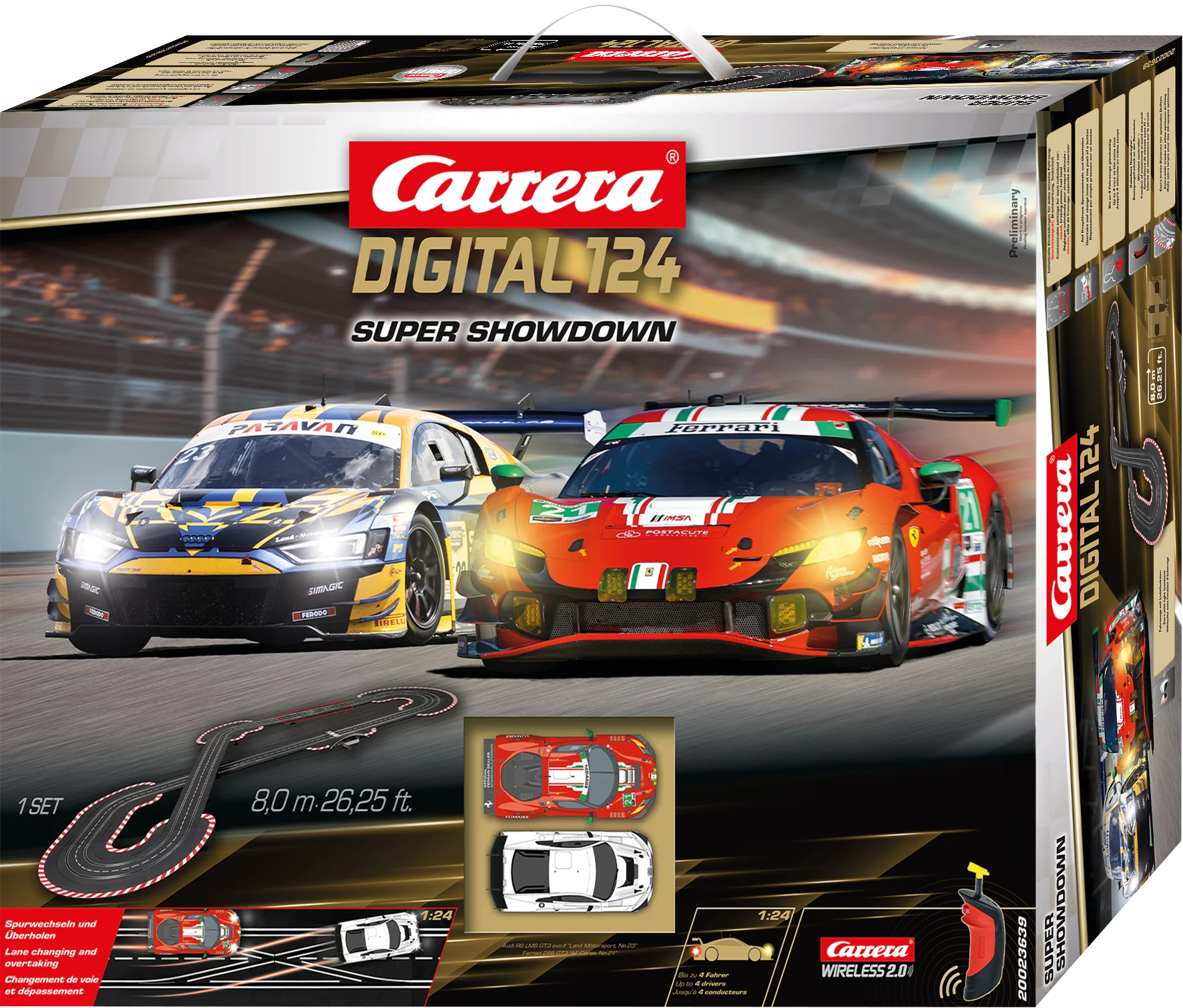 carrera-rc-digital-124-set-super-showdown-ferrari-296-gt3-vs-audi-r8-lms-gt3 image 1