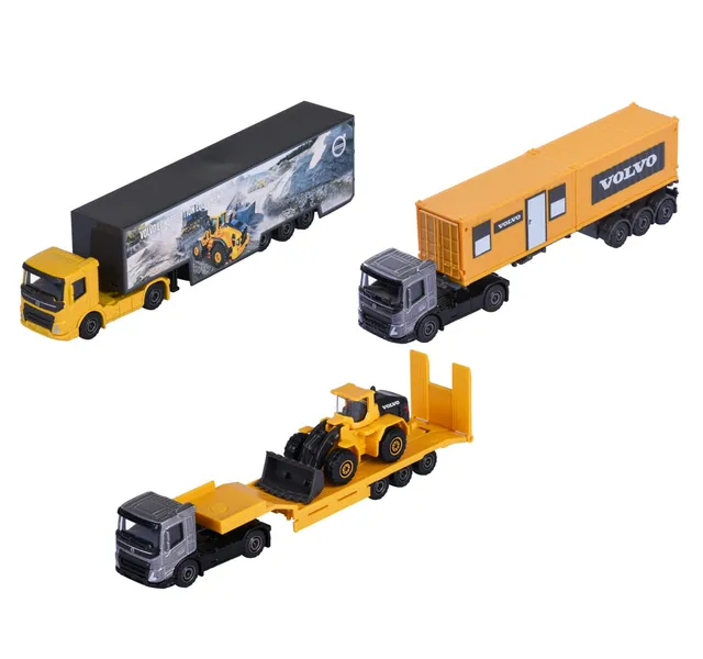 majorette-volvo-construction-transporter-fmx-19-cm-mit-anh-nger image 1