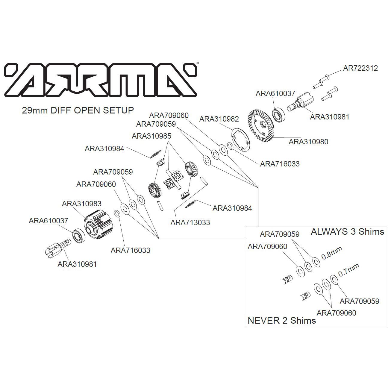 arrma-offenes-f-r-diff-set-gp4-5mm-10k image 3