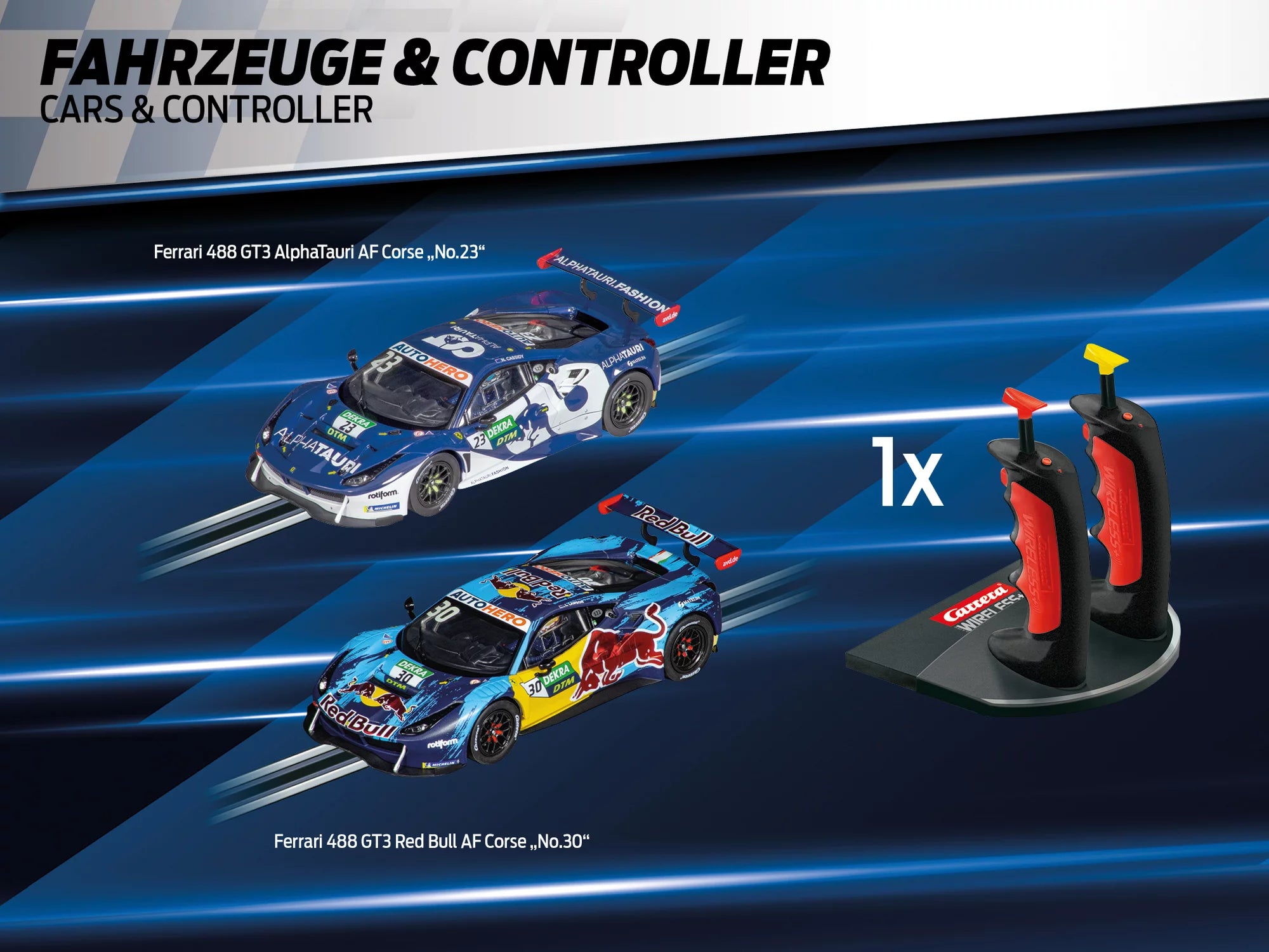 carrera-digital-132-dtm-bull-and-horse-rennbahn-set-ferrari-488-gt3 image 7