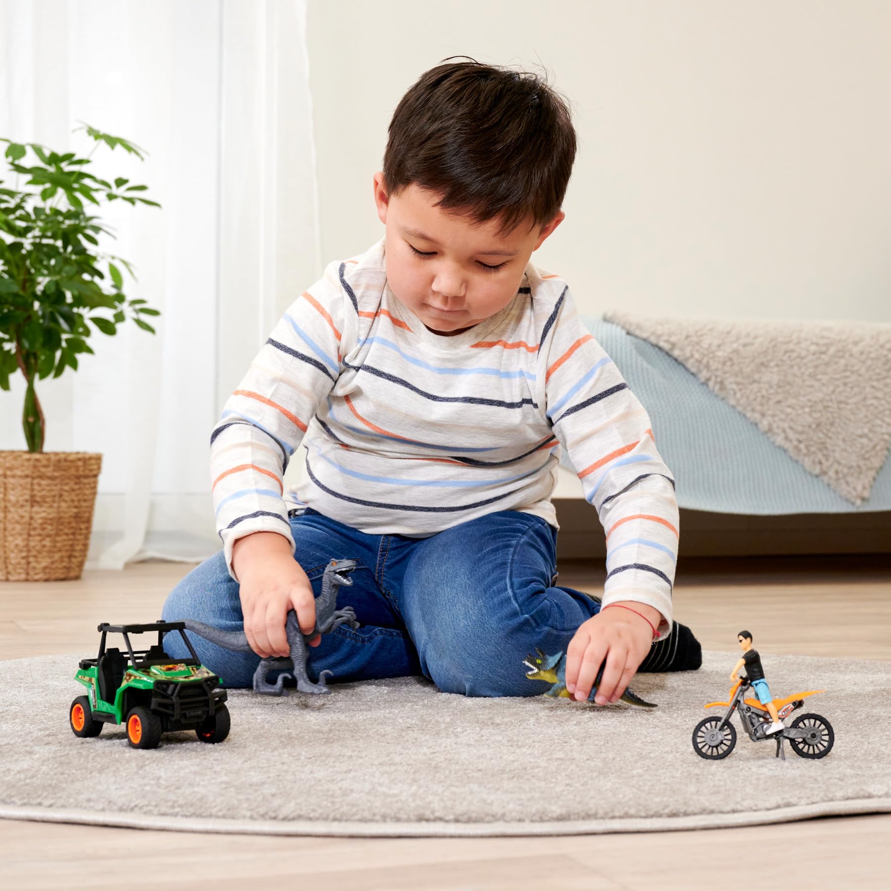 dickie-toys-dino-explorer-set-utv-bike-2-dinos-ranger image 4