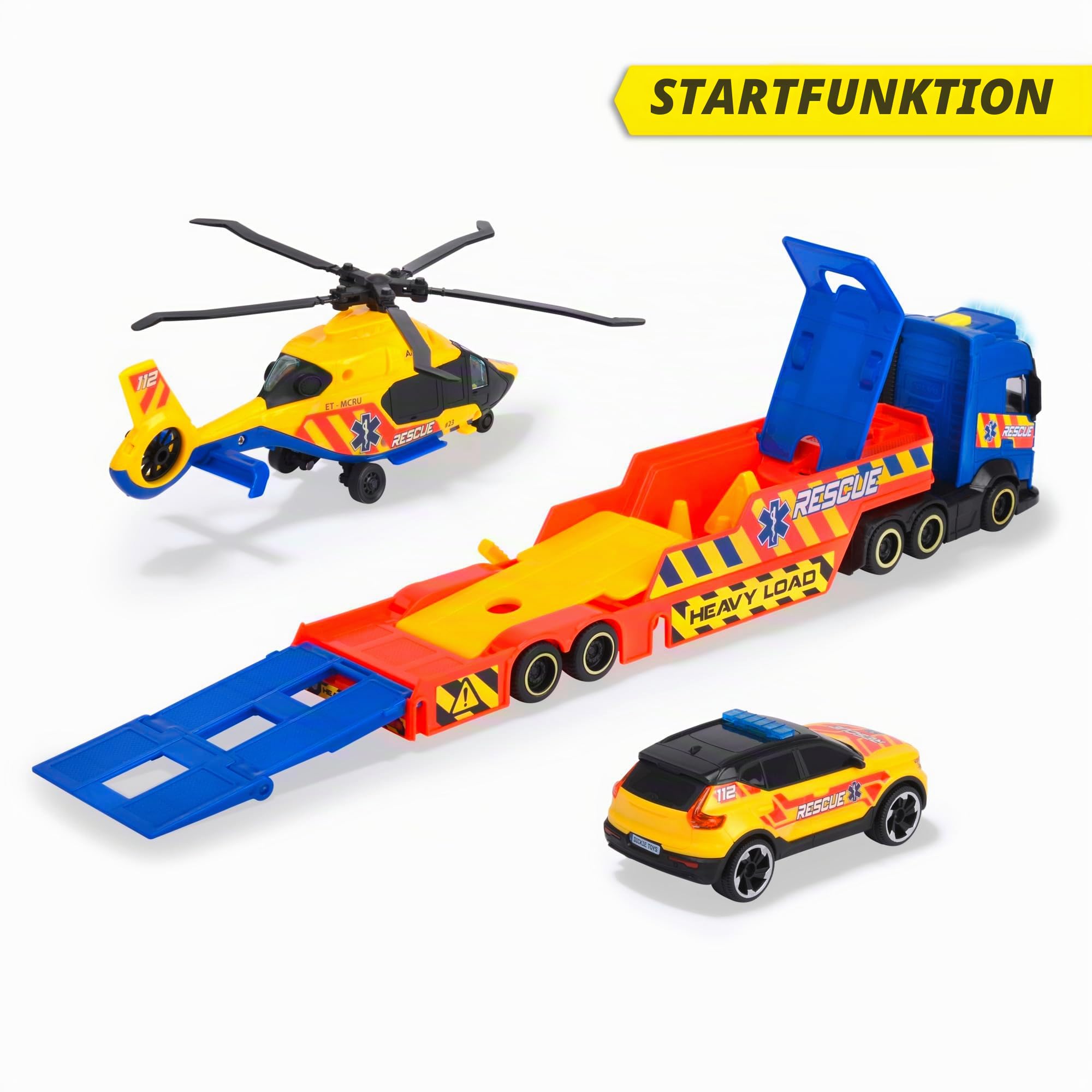 dickie-toys-3er-set-rettungs-fahrzeuge-volvo-fh16-truck-volvo-xc40-airbus-h160-h image 2