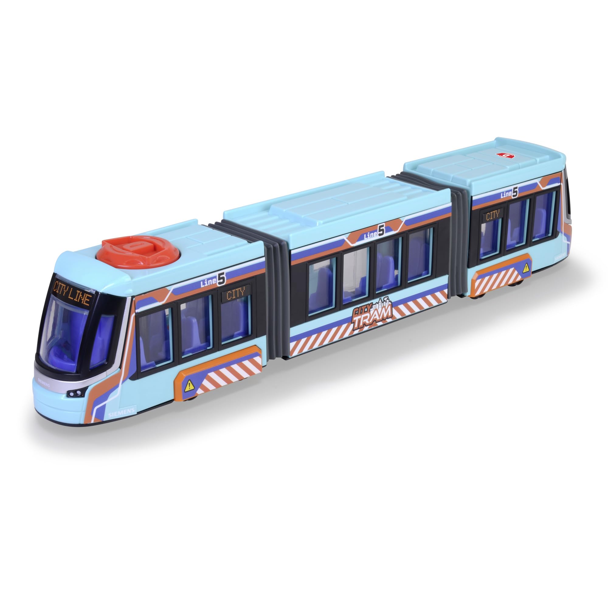 dickie-toys-city-tram-stra-enbahn-41-5-cm-spielzeug-mit-freilauf-lenksteuerung-u image 1
