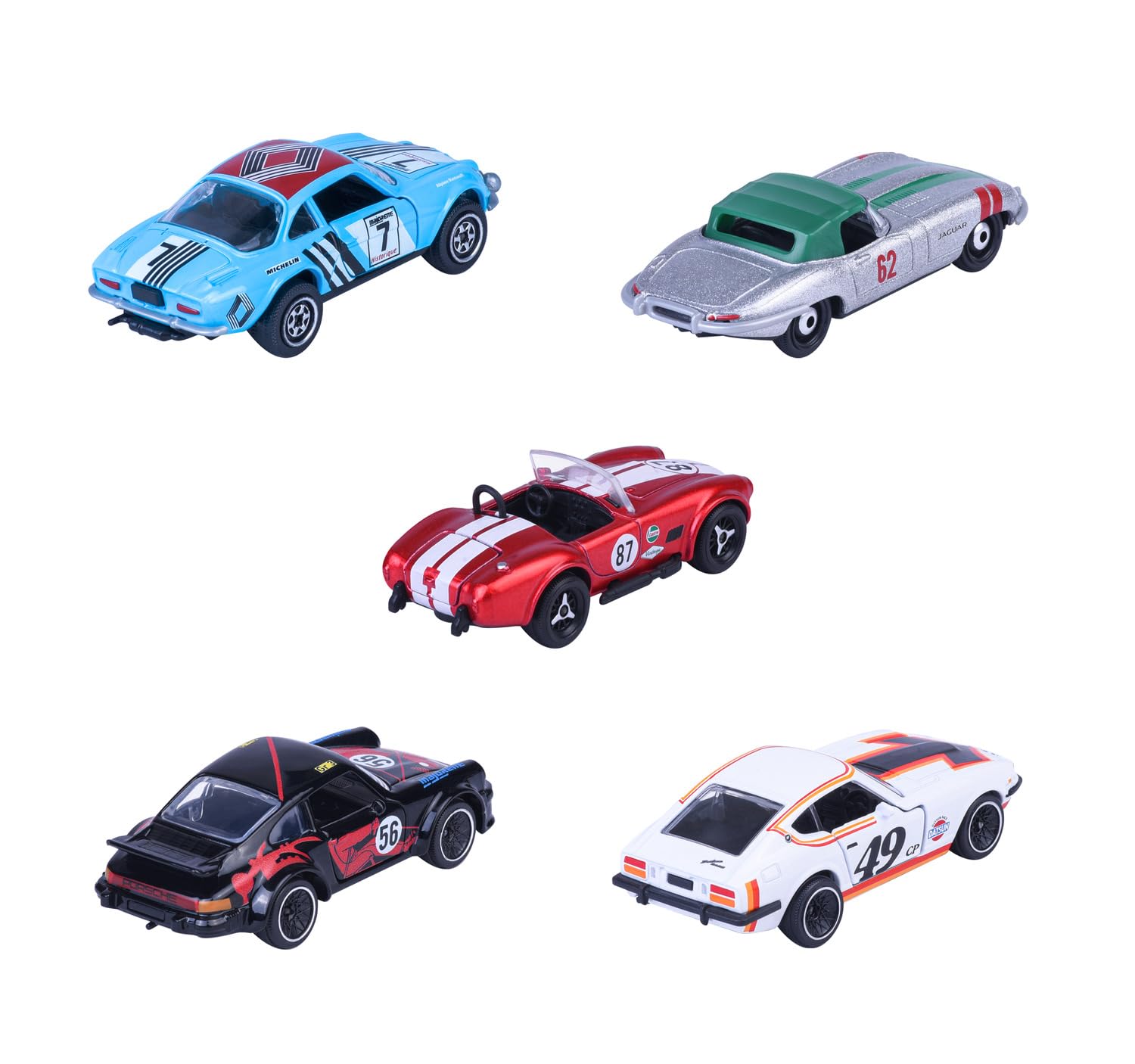 majorette-vintage-racing-auto-set-5er-shelby-cobra-porsche-934-u-a-metall-7-5-cm image 2
