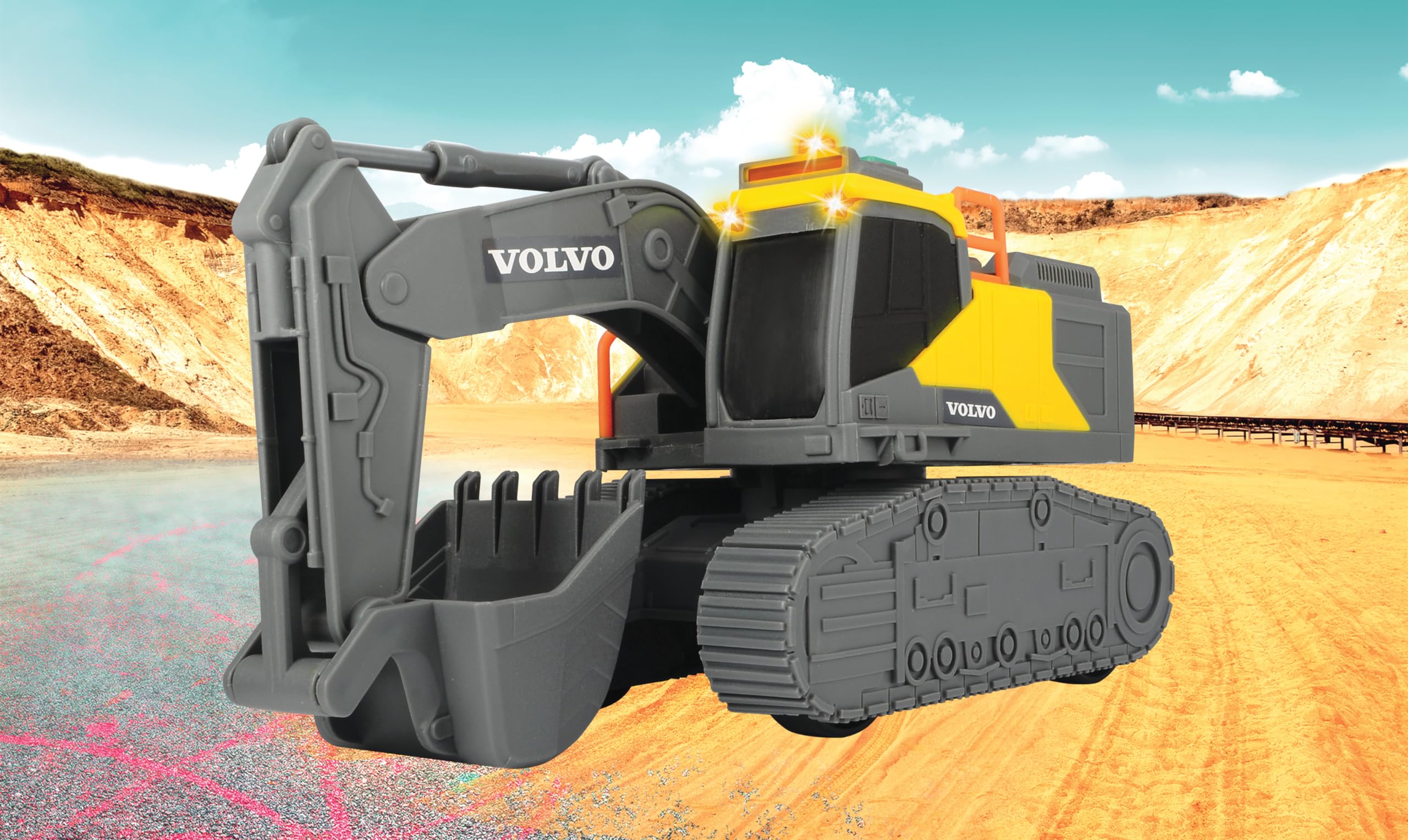dickie-toys-volvo-kettenbagger-23-cm-spielzeugbagger-mit-licht-und-sound image 2