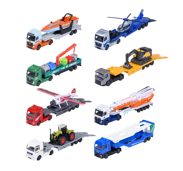 majorette-auto-city-transporter-20-cm-metall-truck-mit-anh-nger image 1