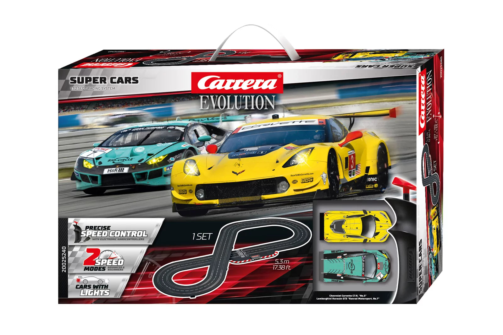 carrera-evolution-super-cars-slotcar-set-corvette-c7-r-no-3-lamborghini-hurac-n- image 1