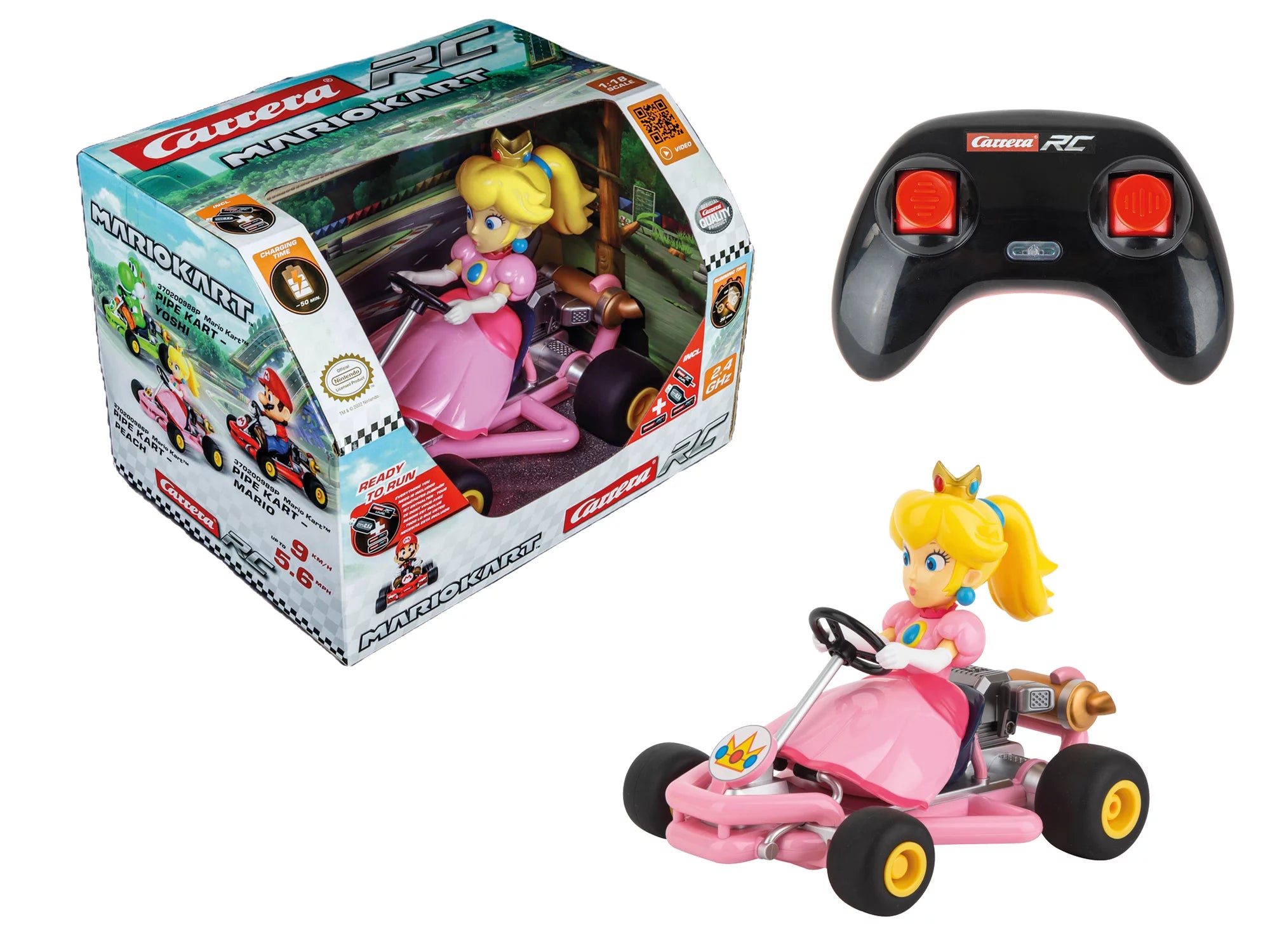 carrera-rc-2-4ghz-mario-kart-pipe-kart-peach-rc-auto image 2