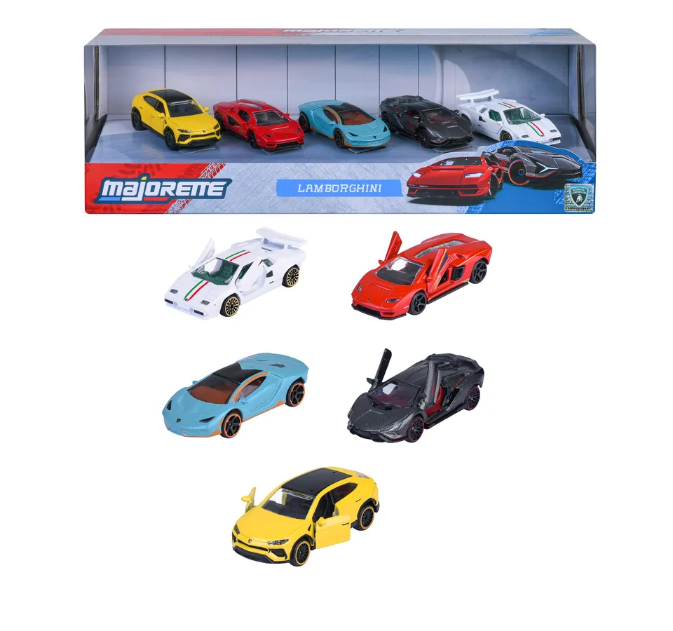majorette-lamborghini-auto-set-5-metallautos-7-5-cm-mit-freilauf image 1