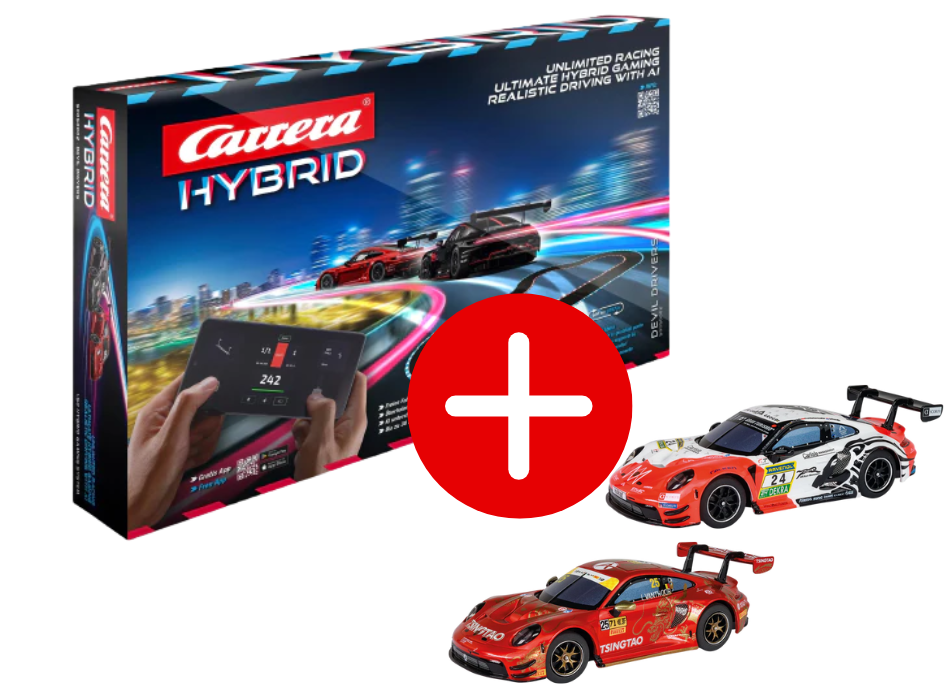 carrera-hybrid-team-rocketbeans-edition-devil-drivers-set-2x-porsche-911-gt3-r image 1