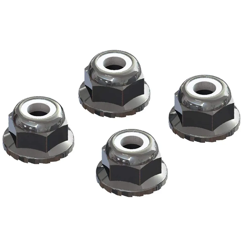 arrma-ar708008-flanged-nyloc-locknut-4mm-silber-4-kraton-ersatzteil image 1