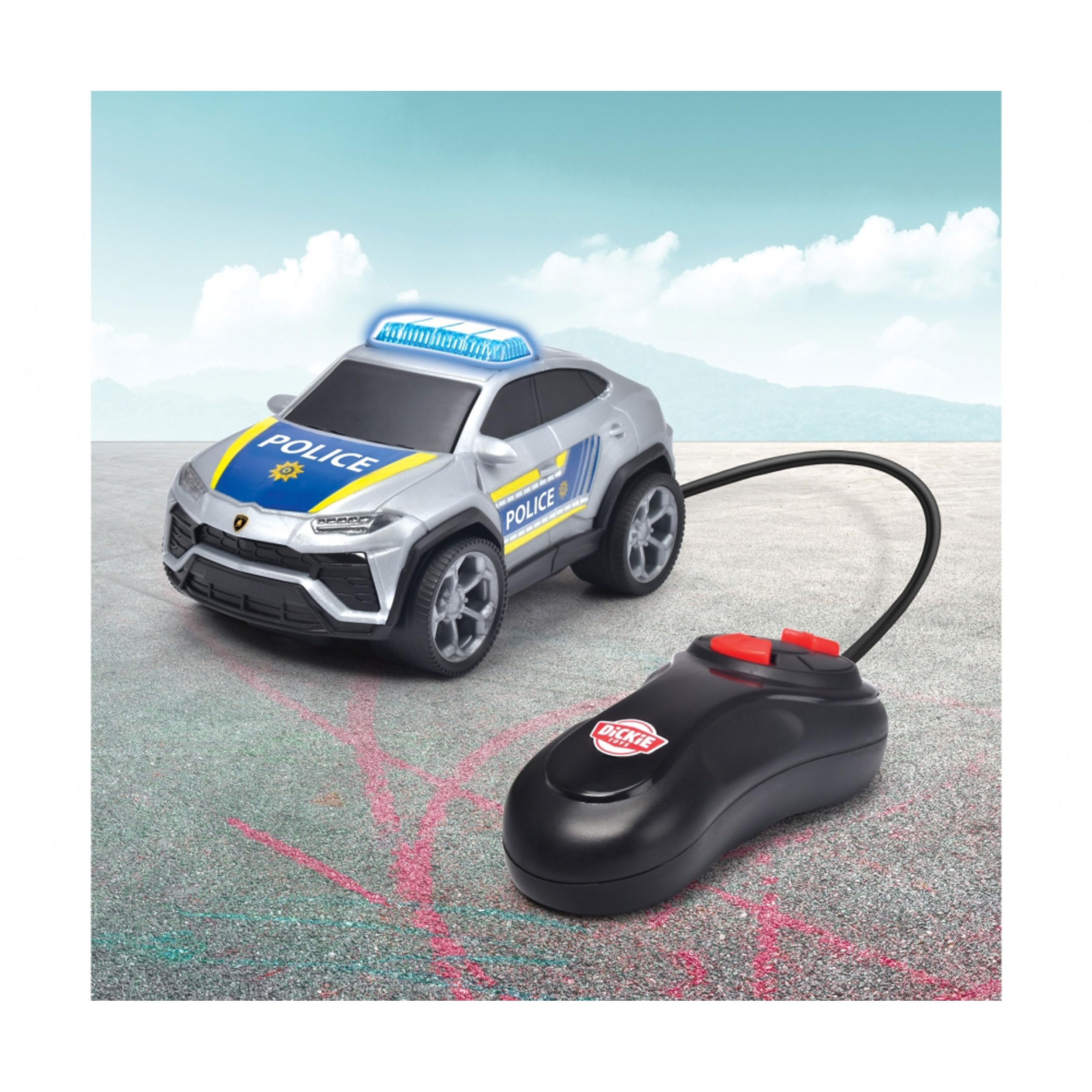 dickie-toys-polizeiauto-lamborghini-urus-13-cm-kabelferngesteuert-mit-blaulicht image 5