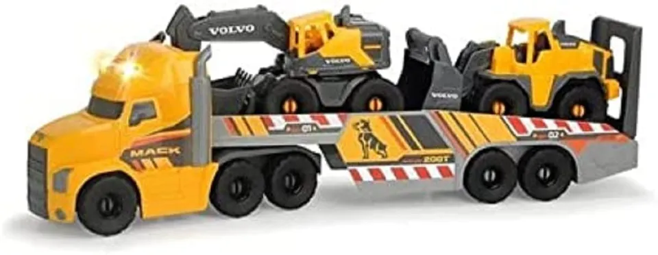 dickie-toys-volvo-heavy-mack-truck-70cm-lkw-mit-bagger-radlader-licht-sound image 1