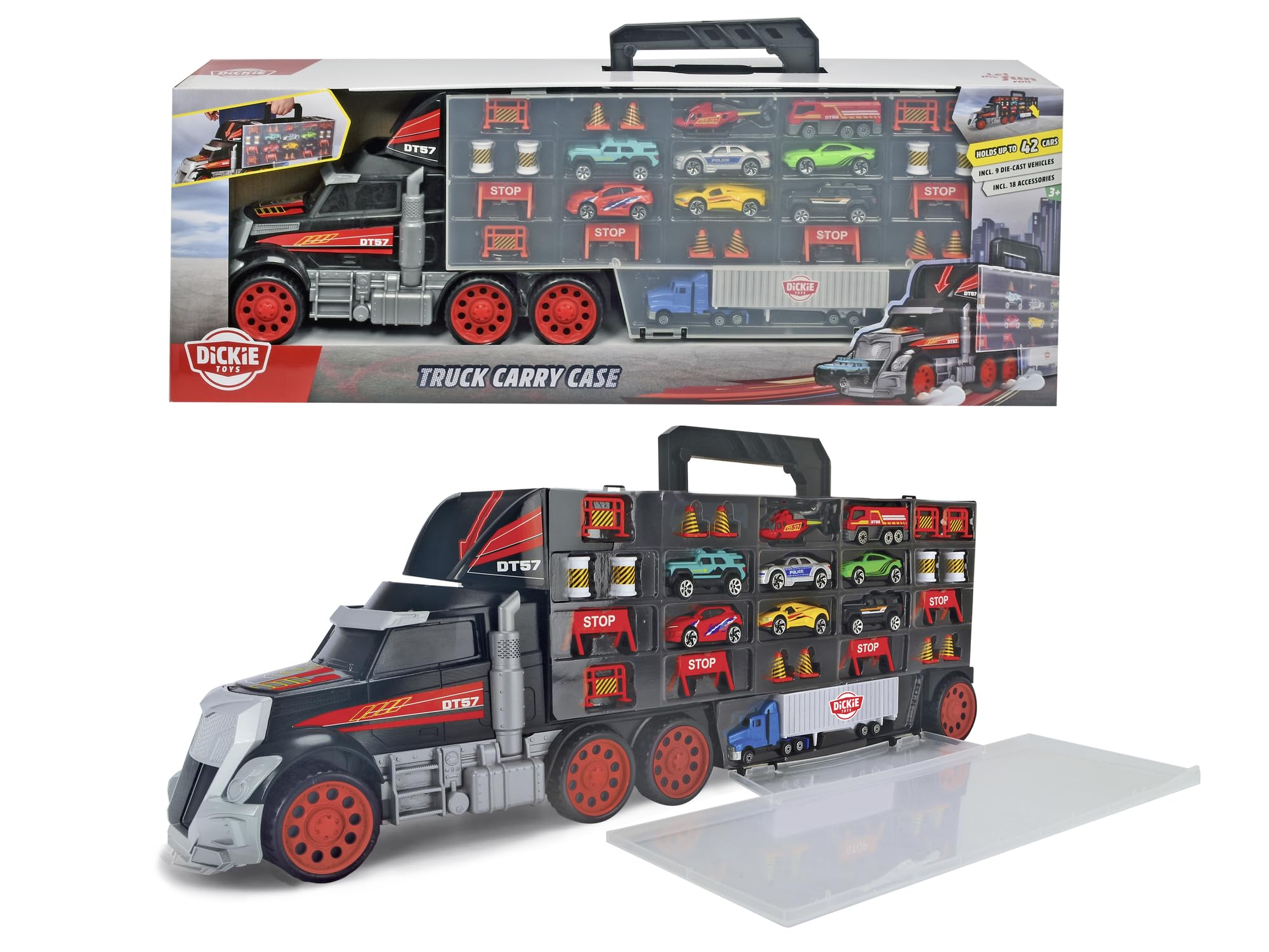 dickie-toys-cleverer-autotransporter-lkw-62-cm-mit-9-fahrzeugen image 7