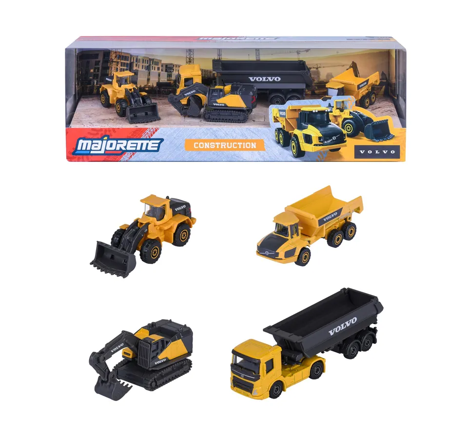 majorette-volvo-construction-4er-set-baustellenfahrzeuge-metall image 1