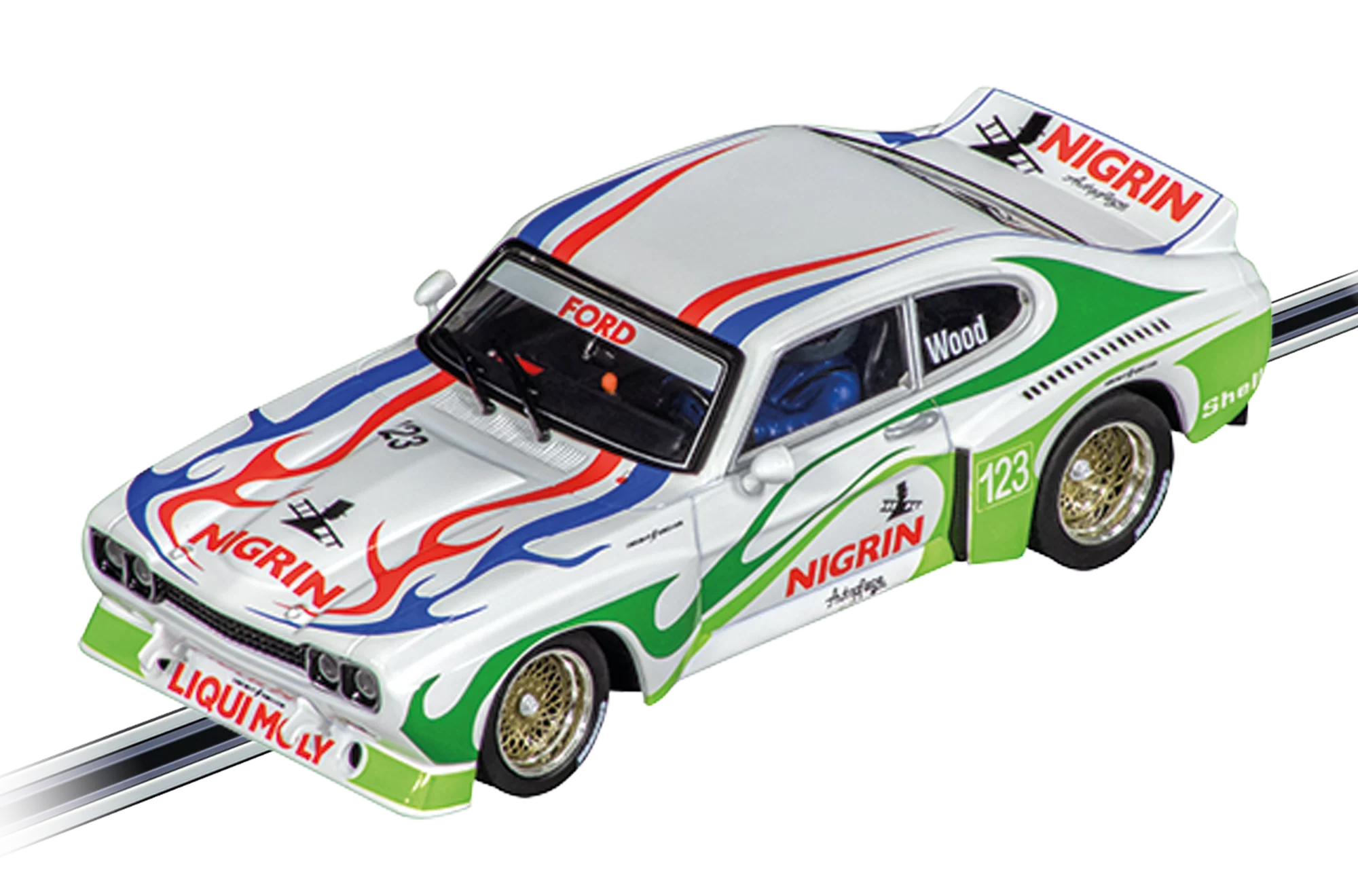 carrera-evolution-ford-capri-rs-3100-r-wood-no-123-slotcar-1-32 image 1