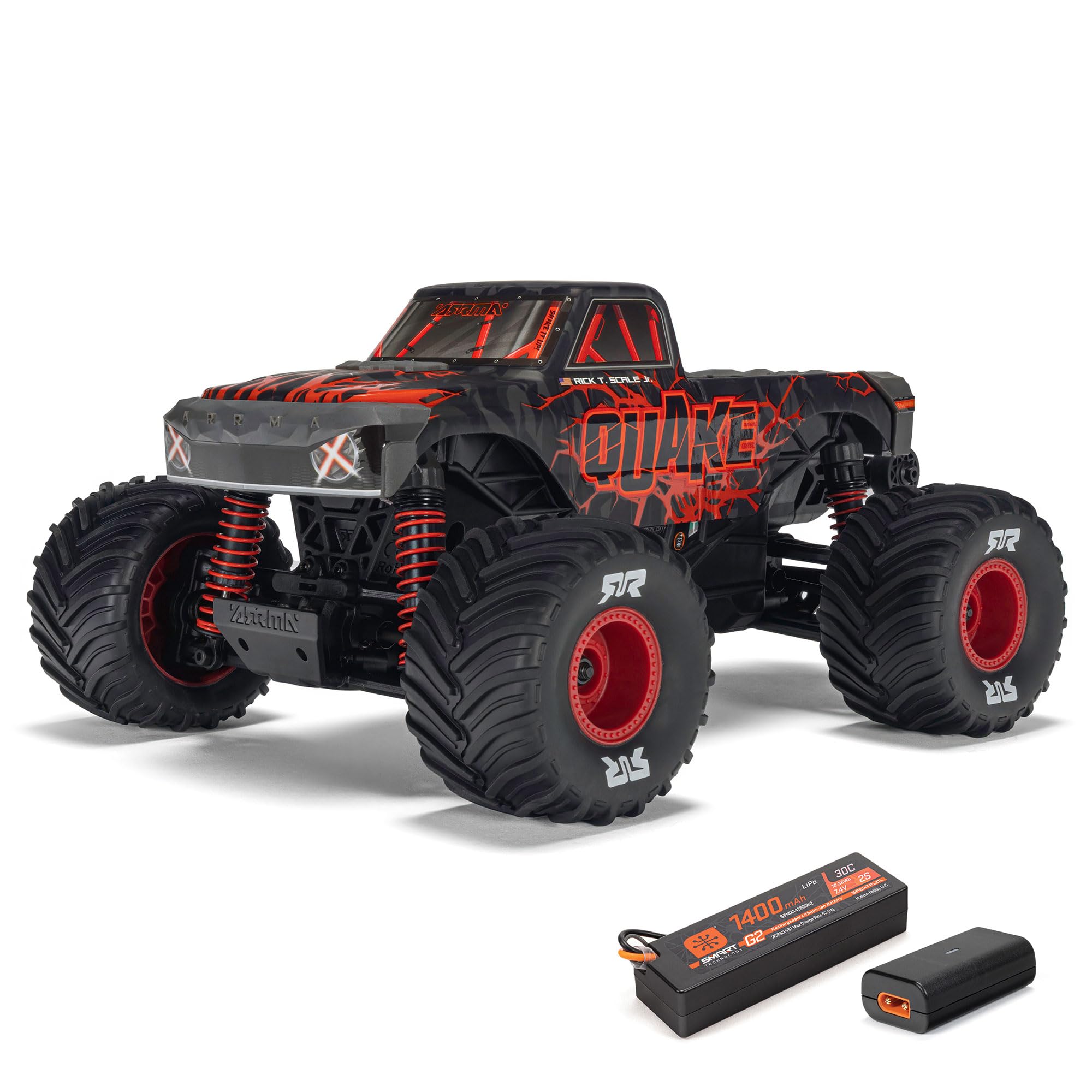 arrma-rc-truck-quake-grom-1-16-4x4-rtr-brushed-monster-truck-rot image 1