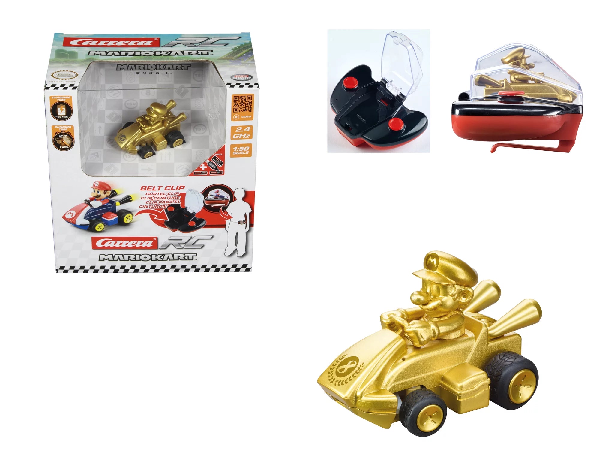 carrera-rc-2-4ghz-mario-kart-mini-rc-mario-gold-edition-1-50 image 3