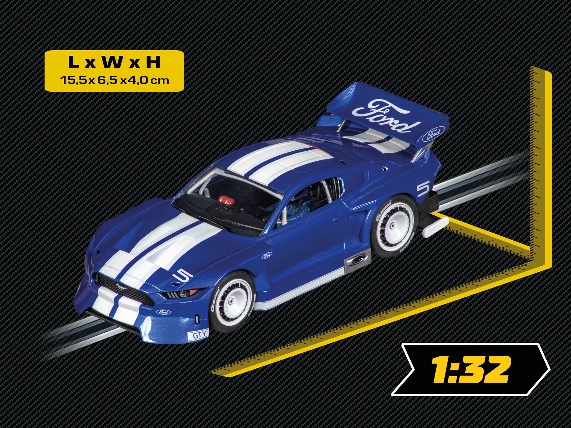 carrera-evolution-ford-mustang-gty-no-5-slotcar-1-32-mit-licht image 2