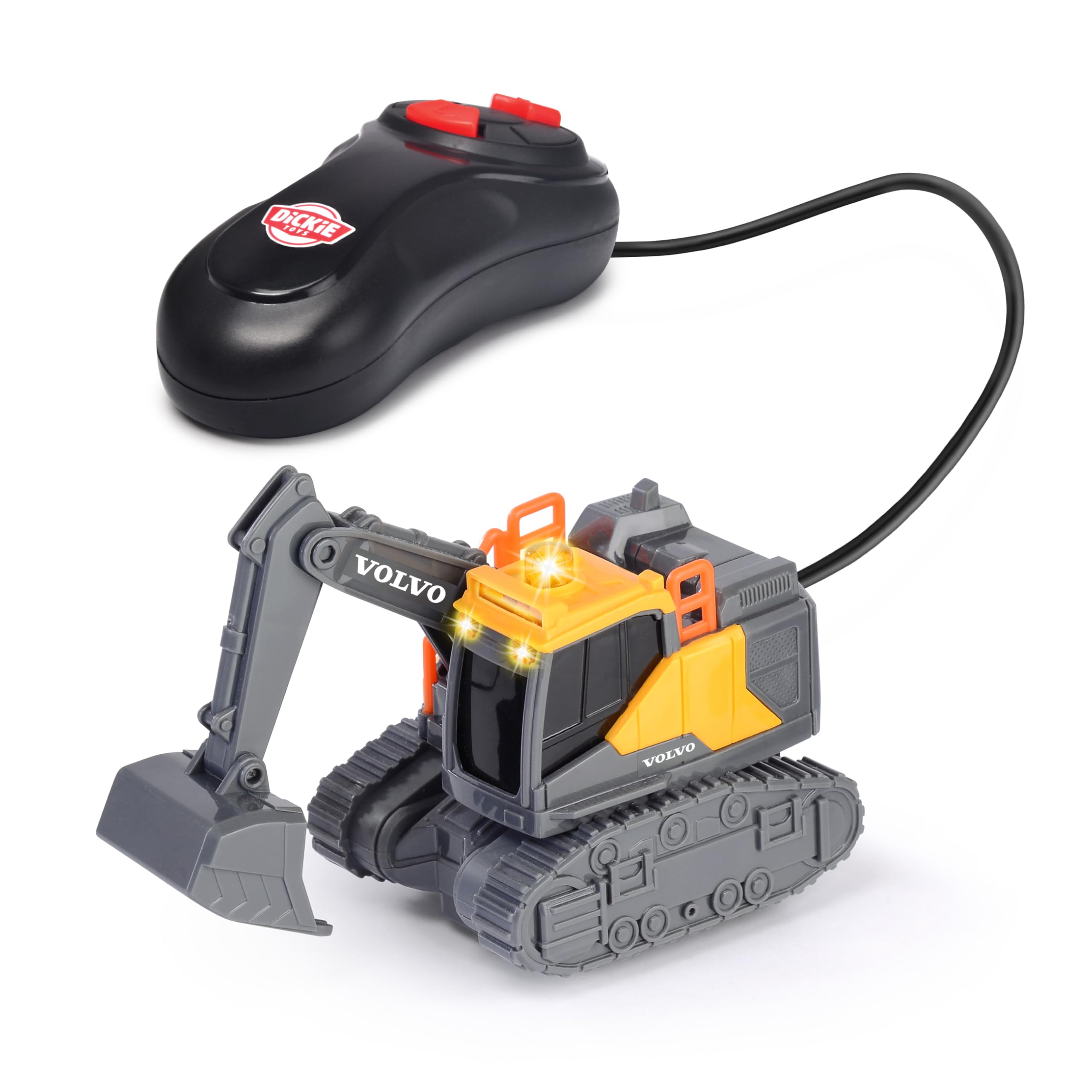 dickie-toys-volvo-bagger-ferngesteuerter-spielzeugbagger-14-cm-mit-kabelfernsteu image 1