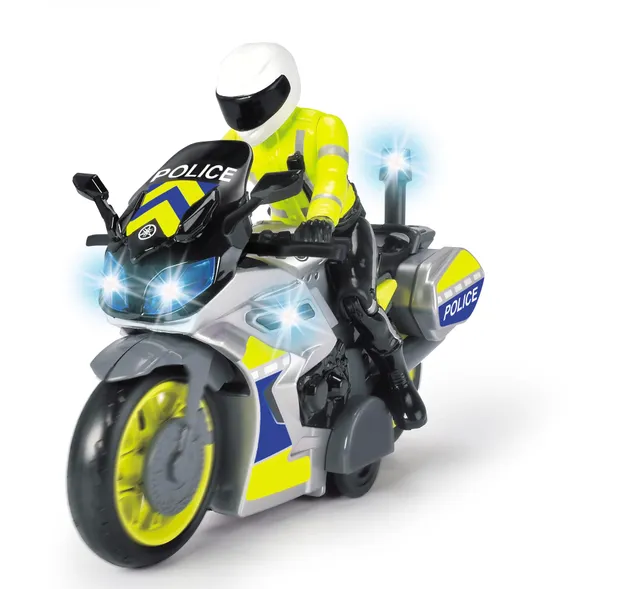 dickie-toys-yamaha-polizei-motorrad-17-cm-mit-figur-blaulicht-sirene-und-friktio image 1