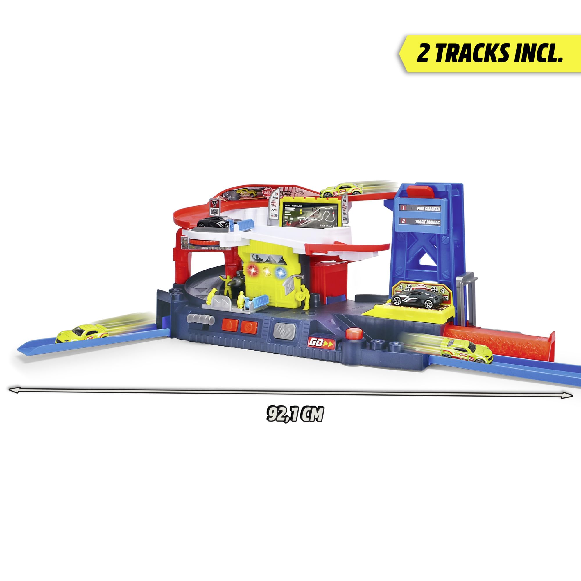dickie-toys-pit-stop-spiel-set-racing-station-92-cm-mit-auto image 2