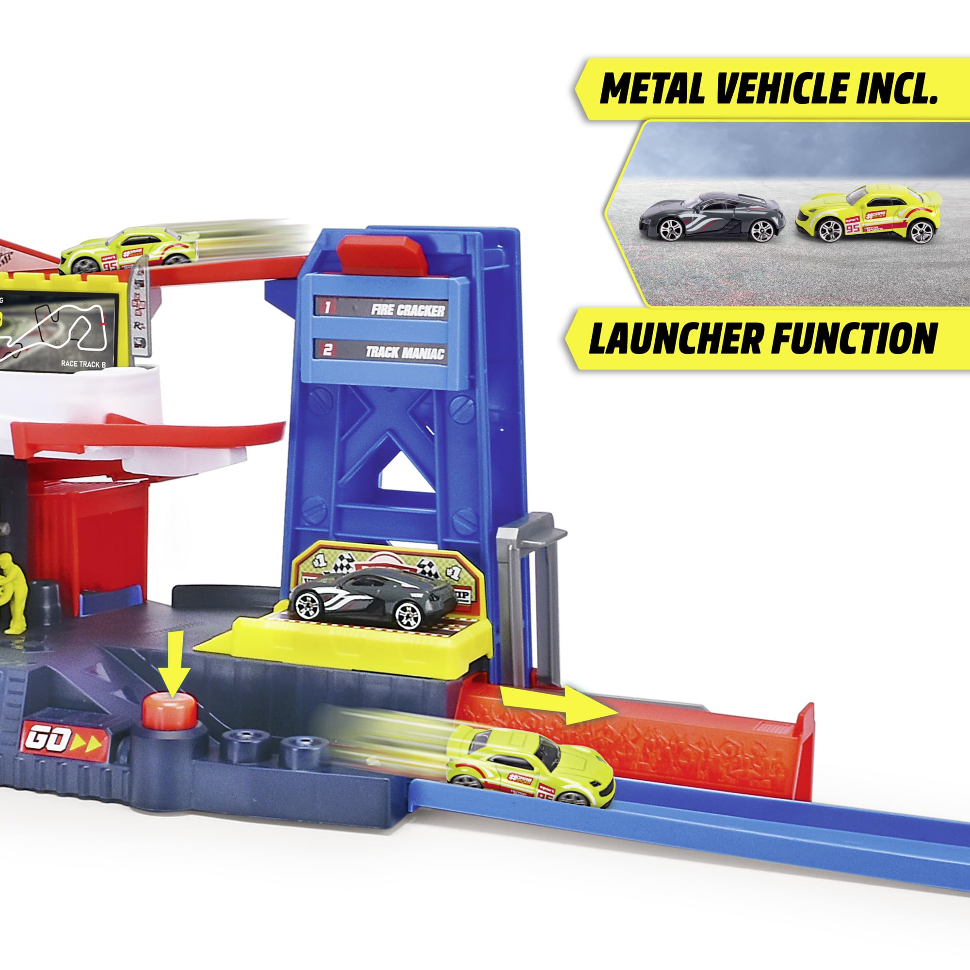 dickie-toys-pit-stop-spiel-set-racing-station-92-cm-mit-auto image 3